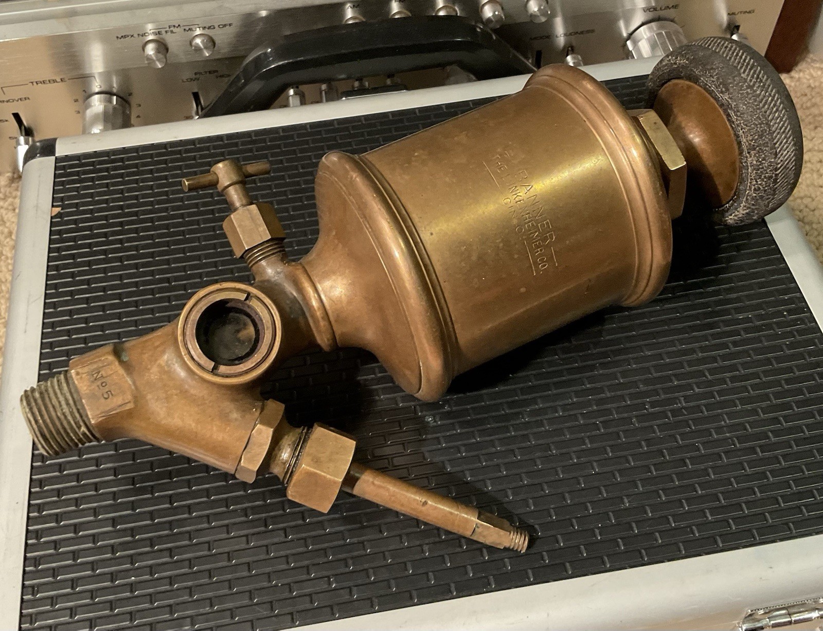 Vintage ~ The Lunkenheimer Co. No. 5 Brass Banner Valve/Oiler **NICE**