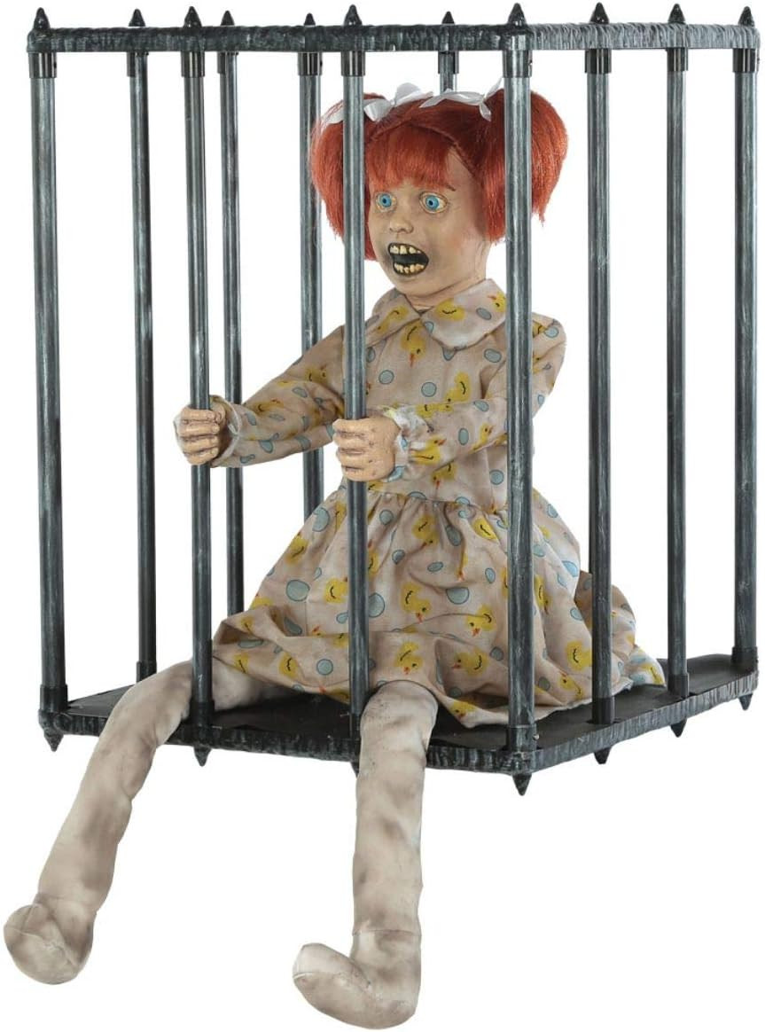 Morris Costumes Animated Caged Kid Costume Prop - Walk around Halloween Prop and