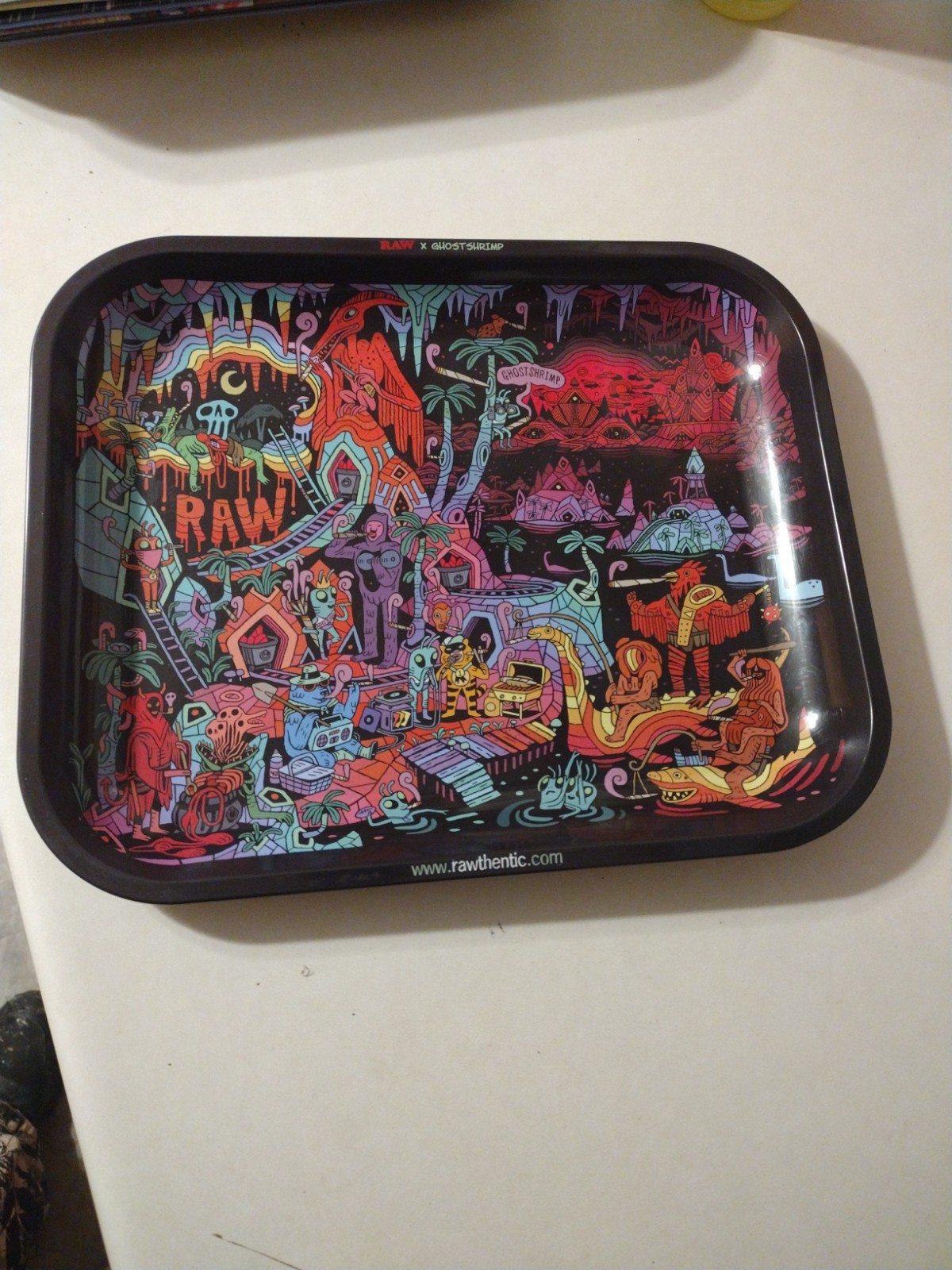 Raw X Ghostshrimp Metal Rolling Tray Large 13