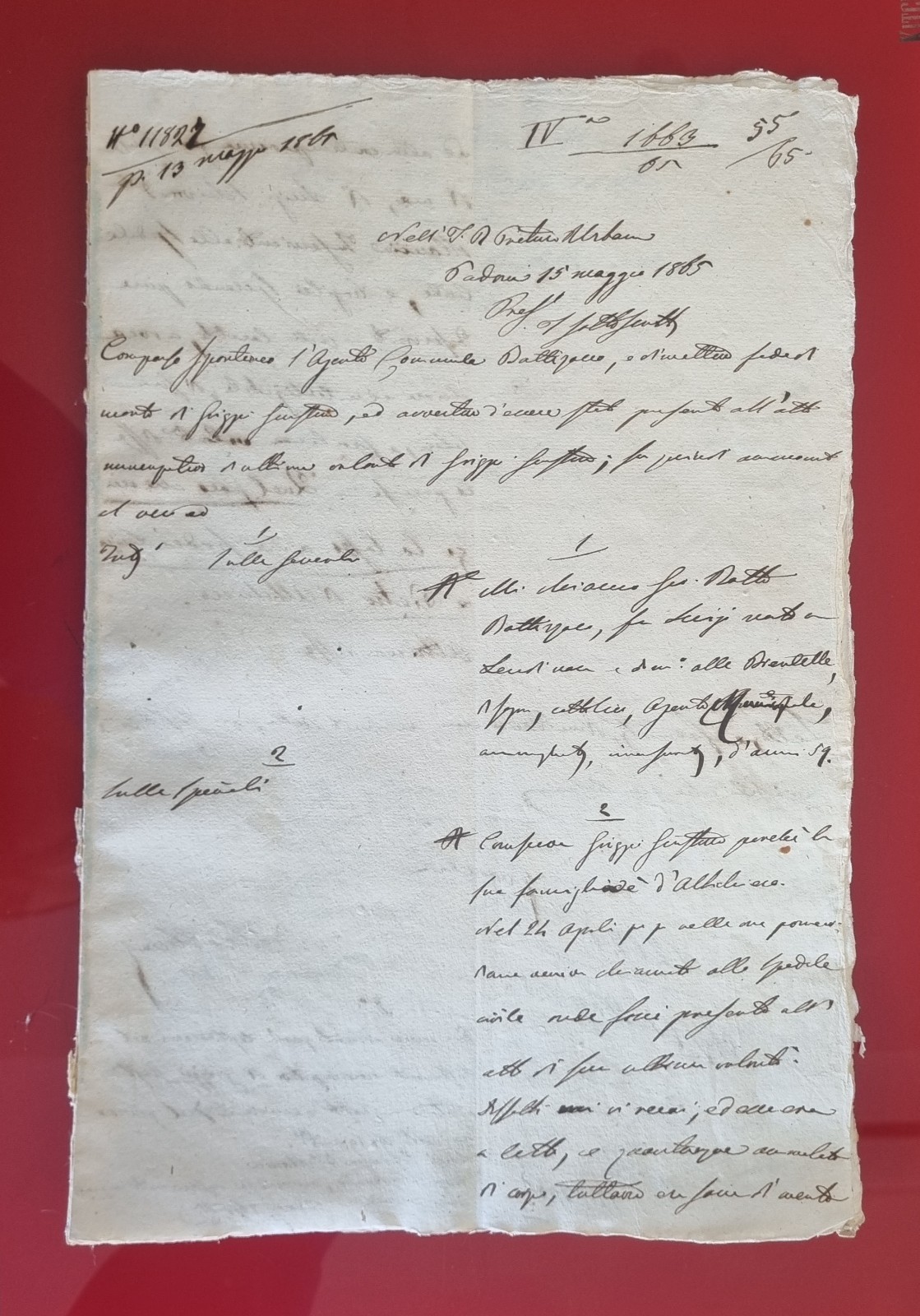 Italian documents from the 1800s bound together with thread - 1851 / 1865