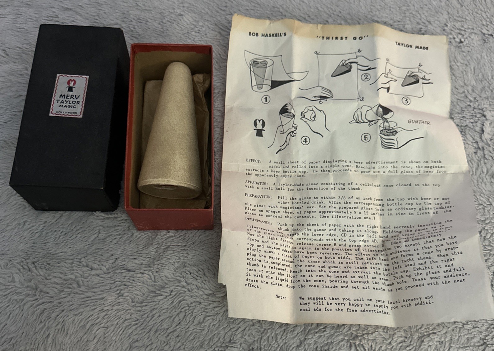 Vintage Magic Set Bob Haskell\'s Thirst Go Merv Taylor 1949-50 Instructions & Box