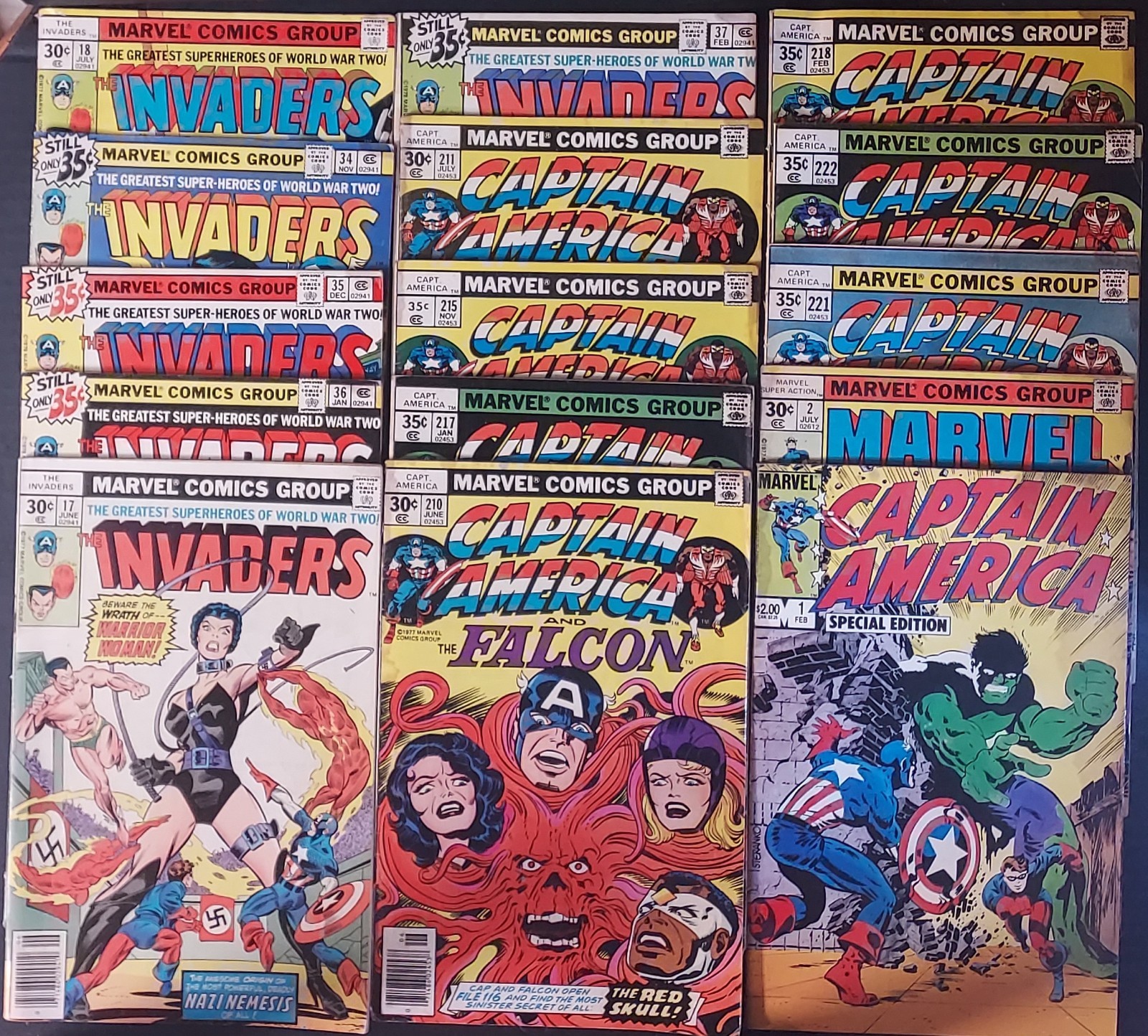 15 Bronze Age Captain America Comics: Invaders/ +Falcon/Super Action #2 /S.E. #1