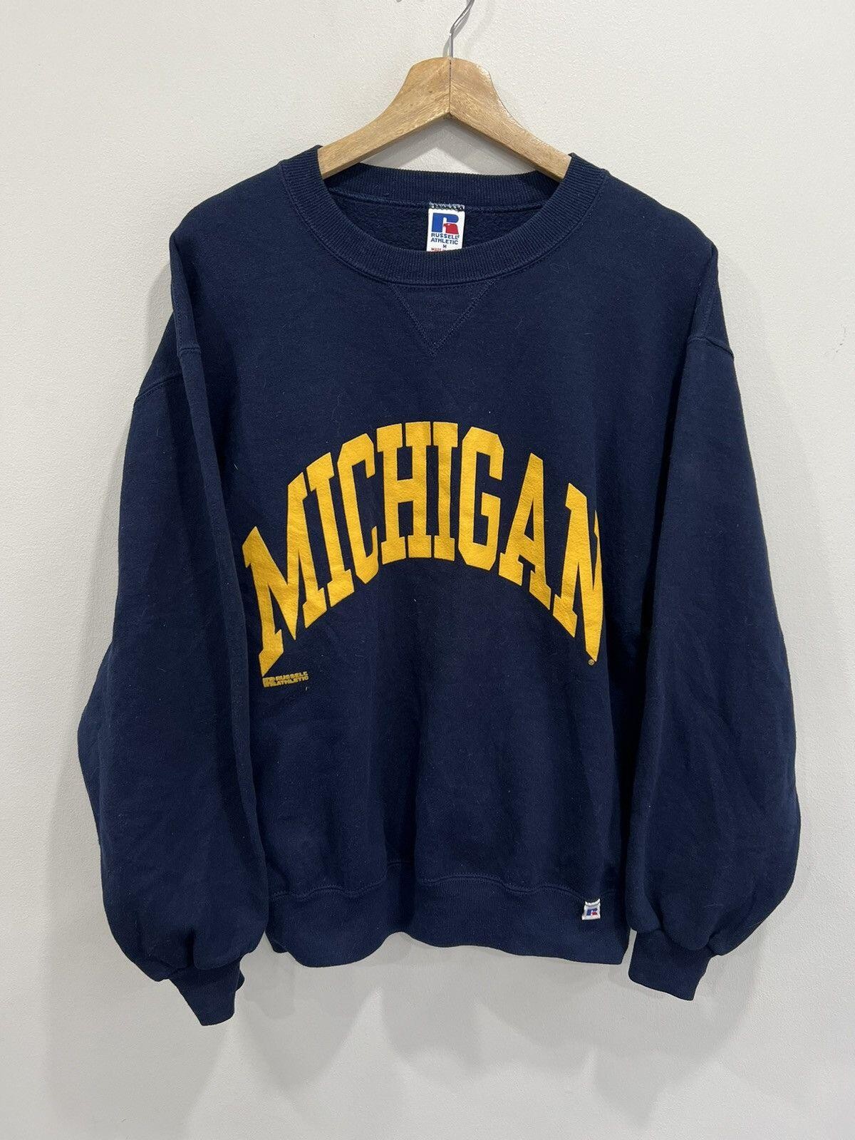 Vintage Russell Athletic Michigan Spellout Sweater made Usa