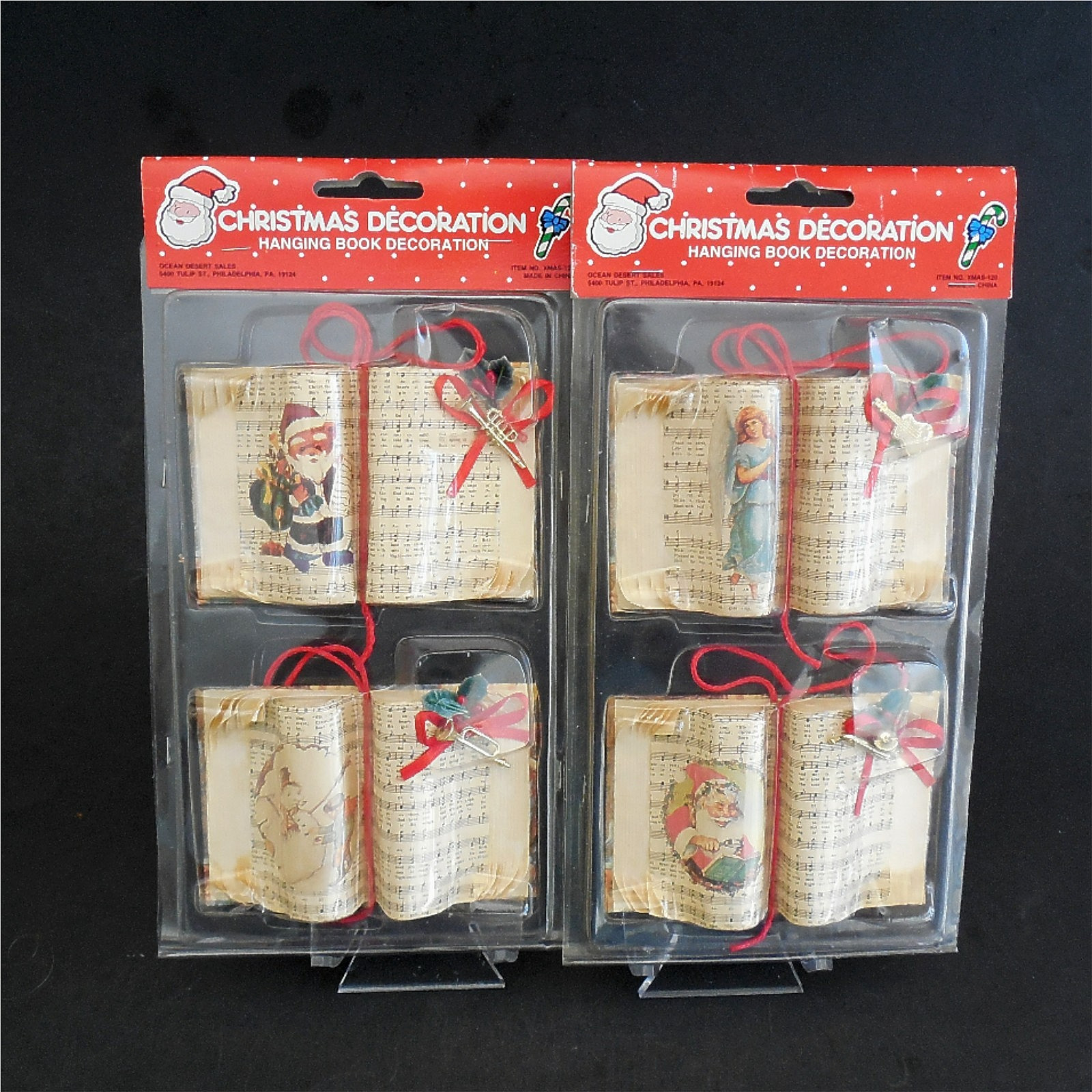 Vintage Christmas Book Ornaments 2 pkgs Ocean Desert Sales New Old Stock Vintage Christmas Book Ornaments 2 pkgs Ocean Desert Sales New Old Stock