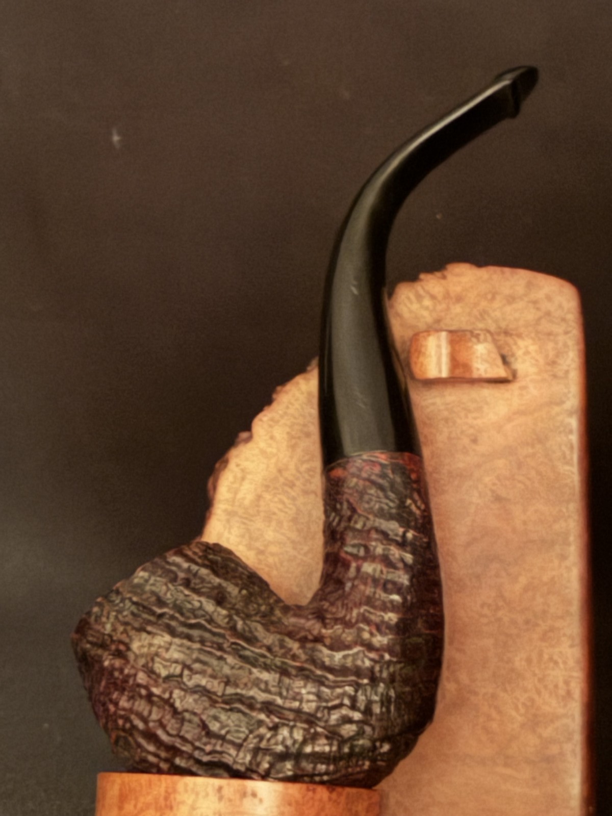 Piccadilly 78 Sandblast Bent Billiard Estate Pipe - Vulcanite Tapered Stem