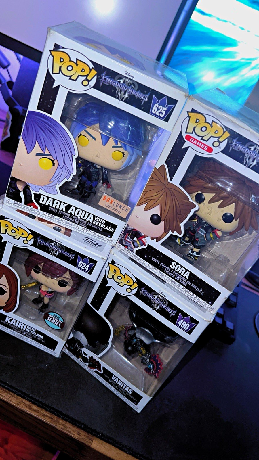 Funko POP Kingdom Hearts 4-Pack BoxLunch Exclusive Boxed Dark Aqua Sora