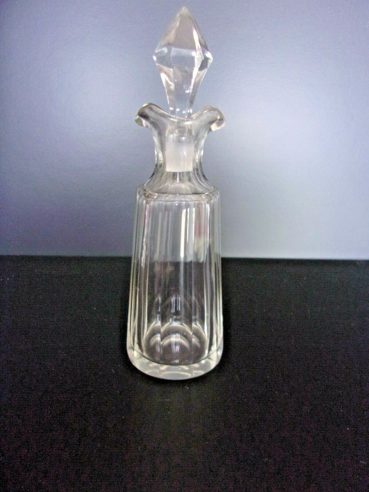 Vintage Ten Panel Clear Glass Cruet with Stopper