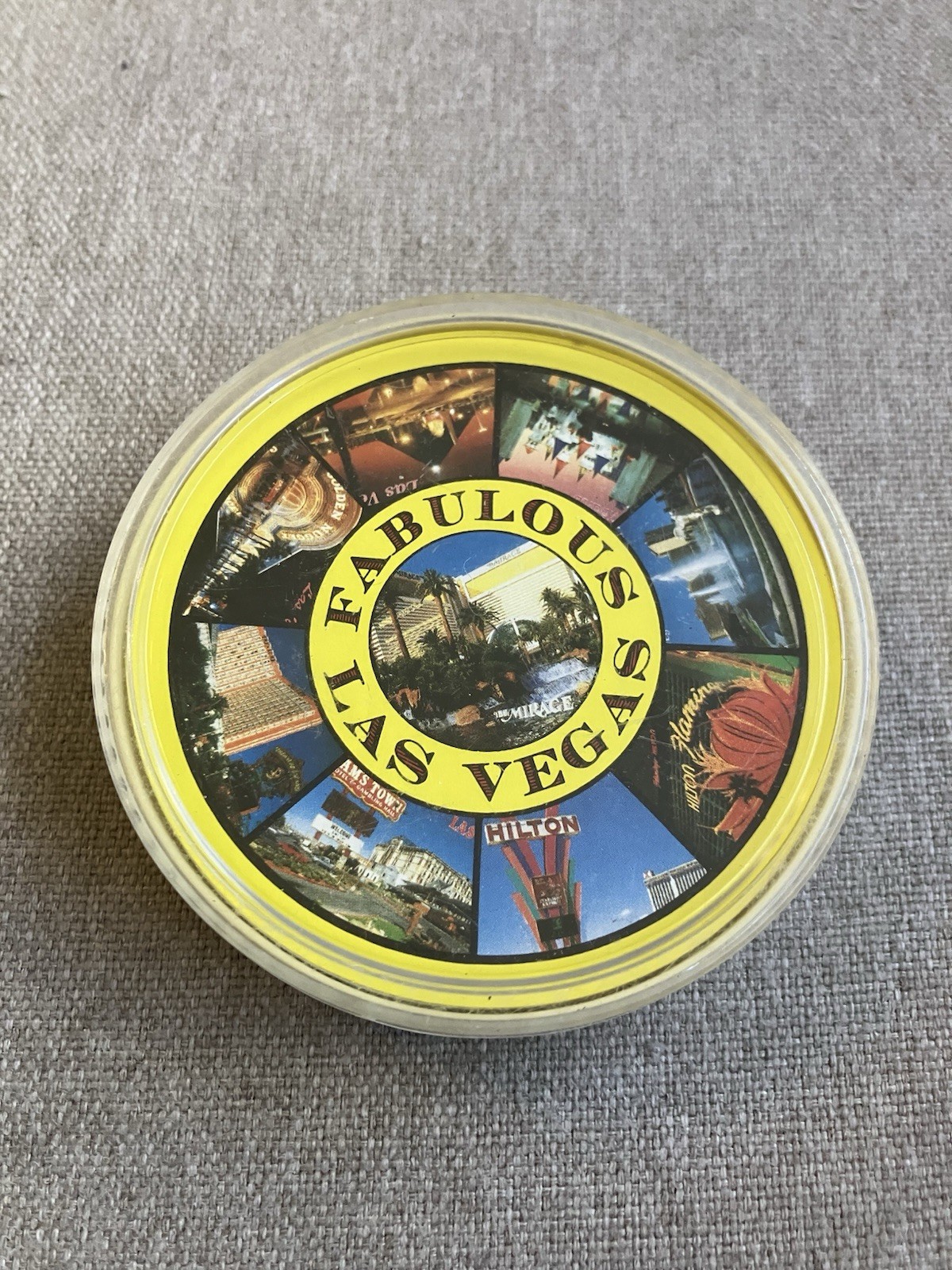 Vintage Round Playing Cards Las Vegas Edition Made In Hong Kong