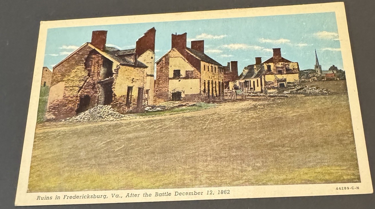 Vintage Postcard Ruins in Fredericksburg Va After Battle Of December 12, 1862
