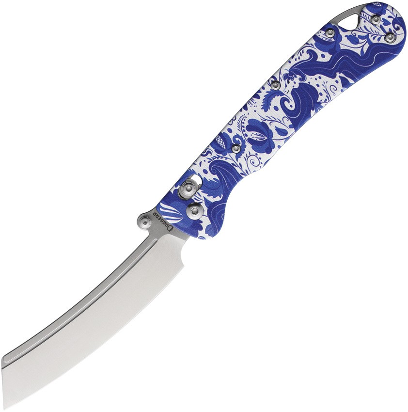 Daggerr Knives Behemoth Slim Blue & White FRN Folding VG-10 Knife FM024SGZH