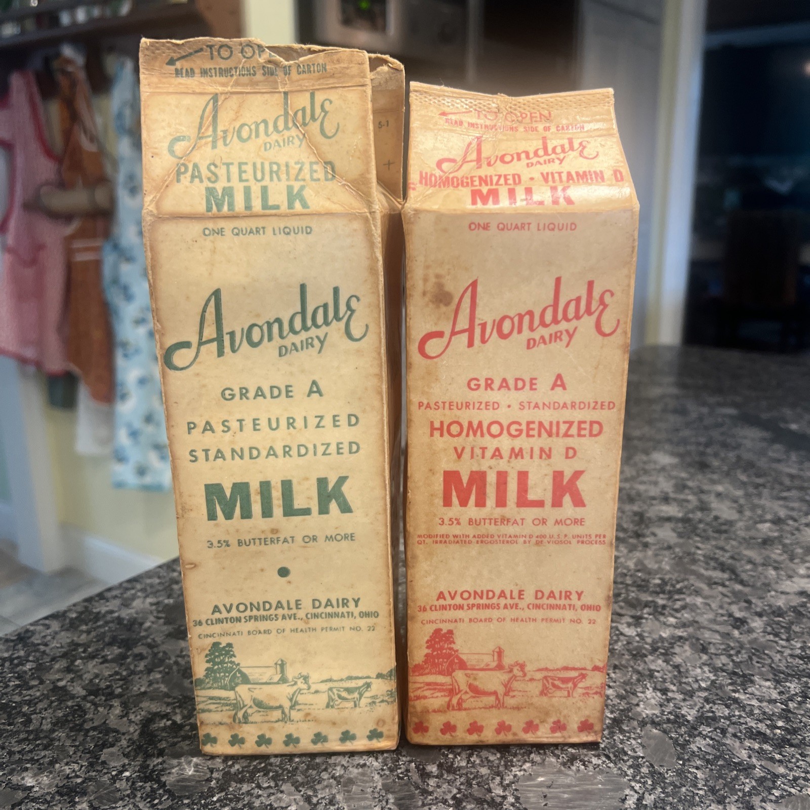 Vintage Avondale Dairy Milk Cartons~Cincinnati OH🥛