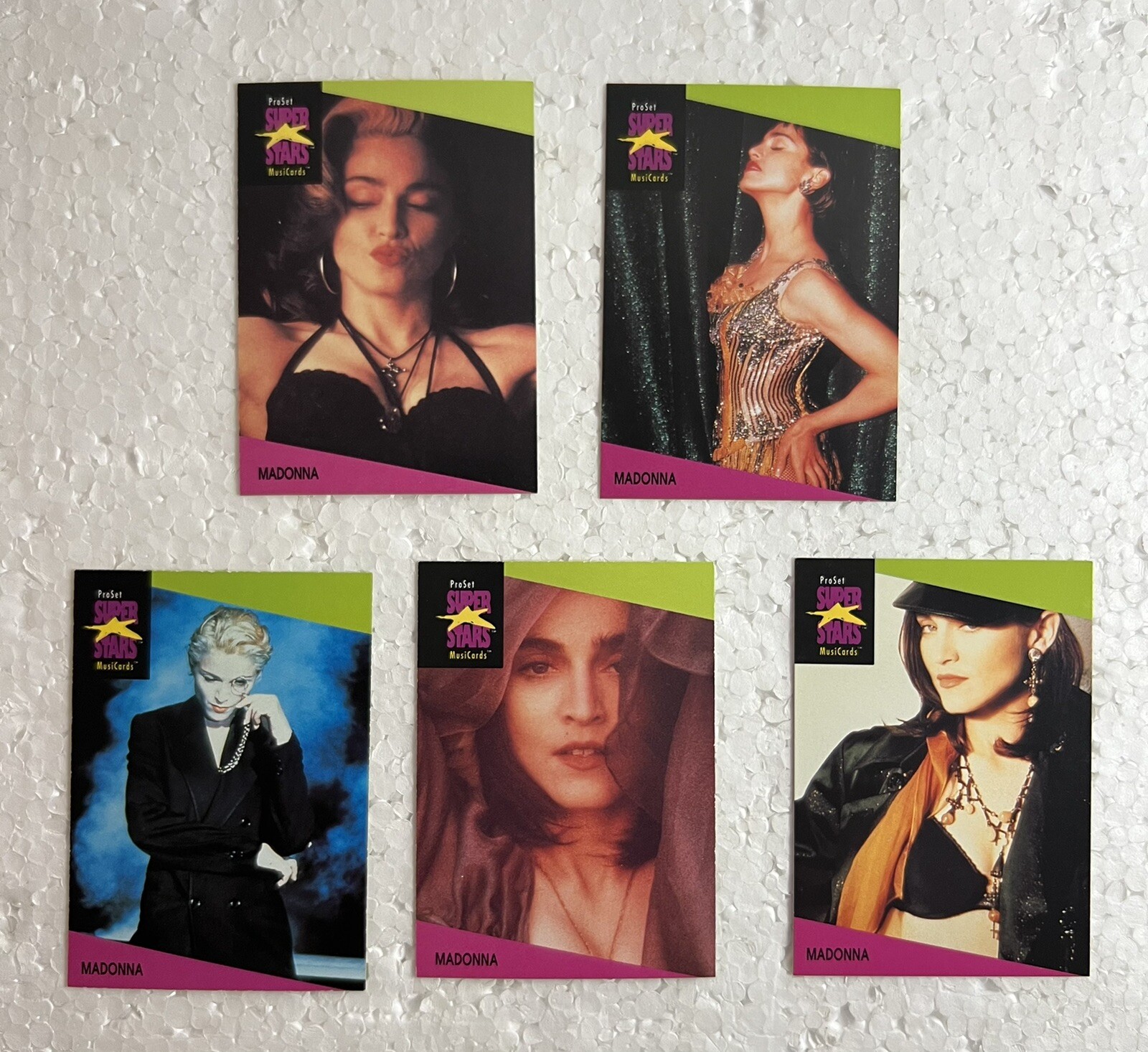 Custom Bundle MADONNA 5-card set - ProSet Super Stars Music Cards 1991 #65-69