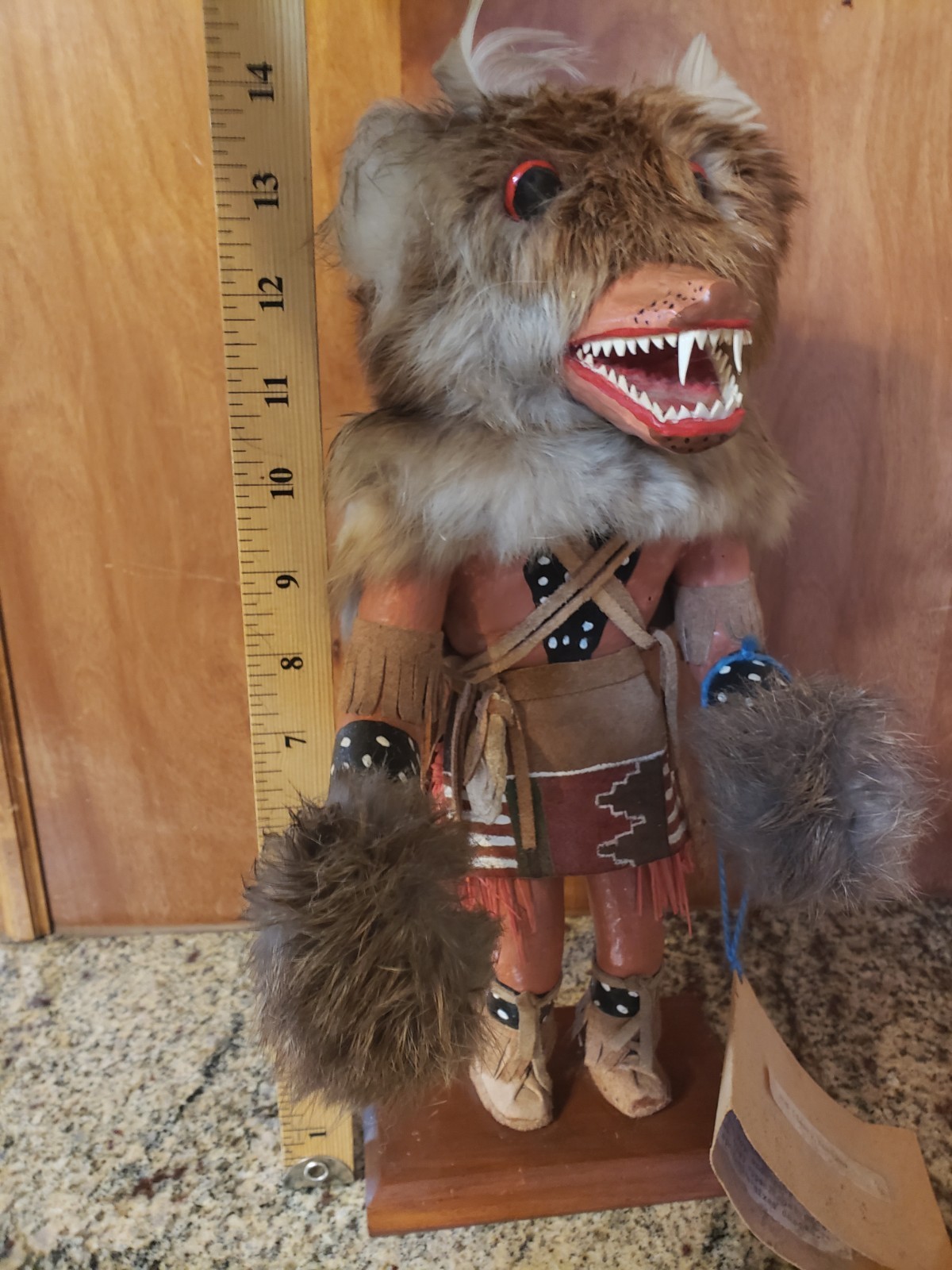 Vintage Kachina Doll Hon Bear 14 Inch - Signed Lillian Ferrer