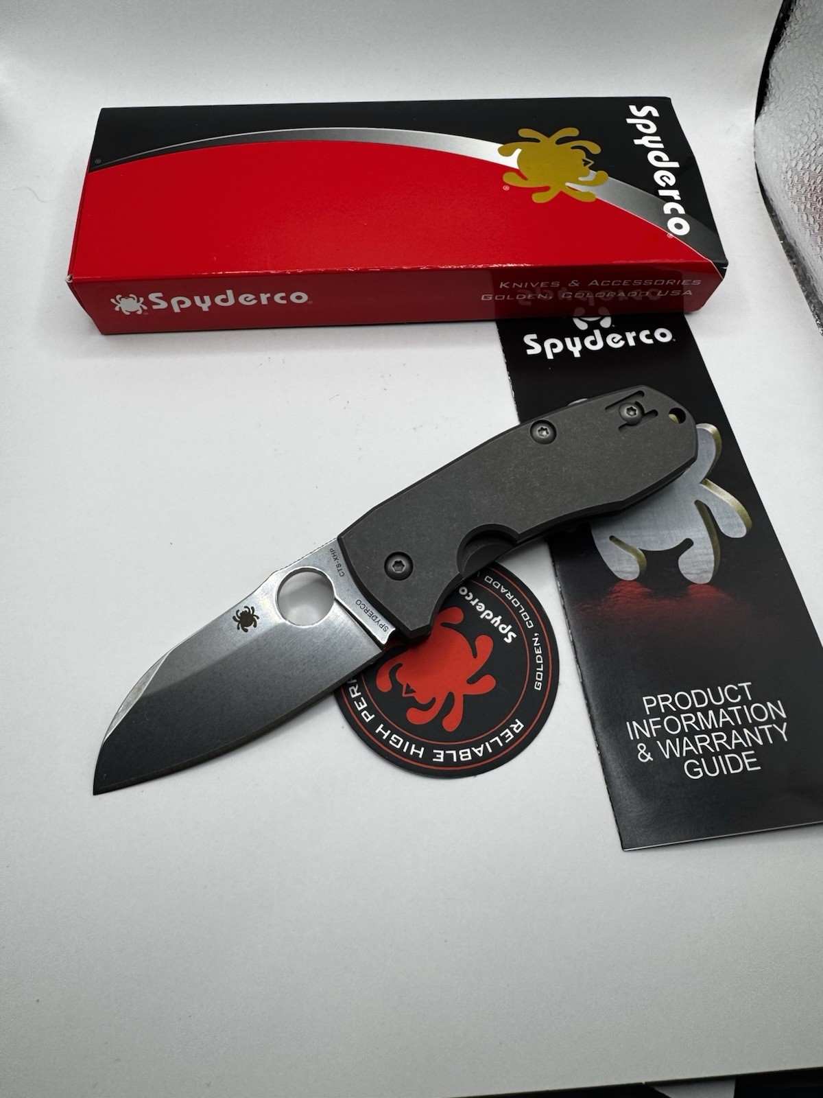 Spyderco Techno 2 C158TIP2 Titanium Frame Lock Pocketknife Plain Drop Point