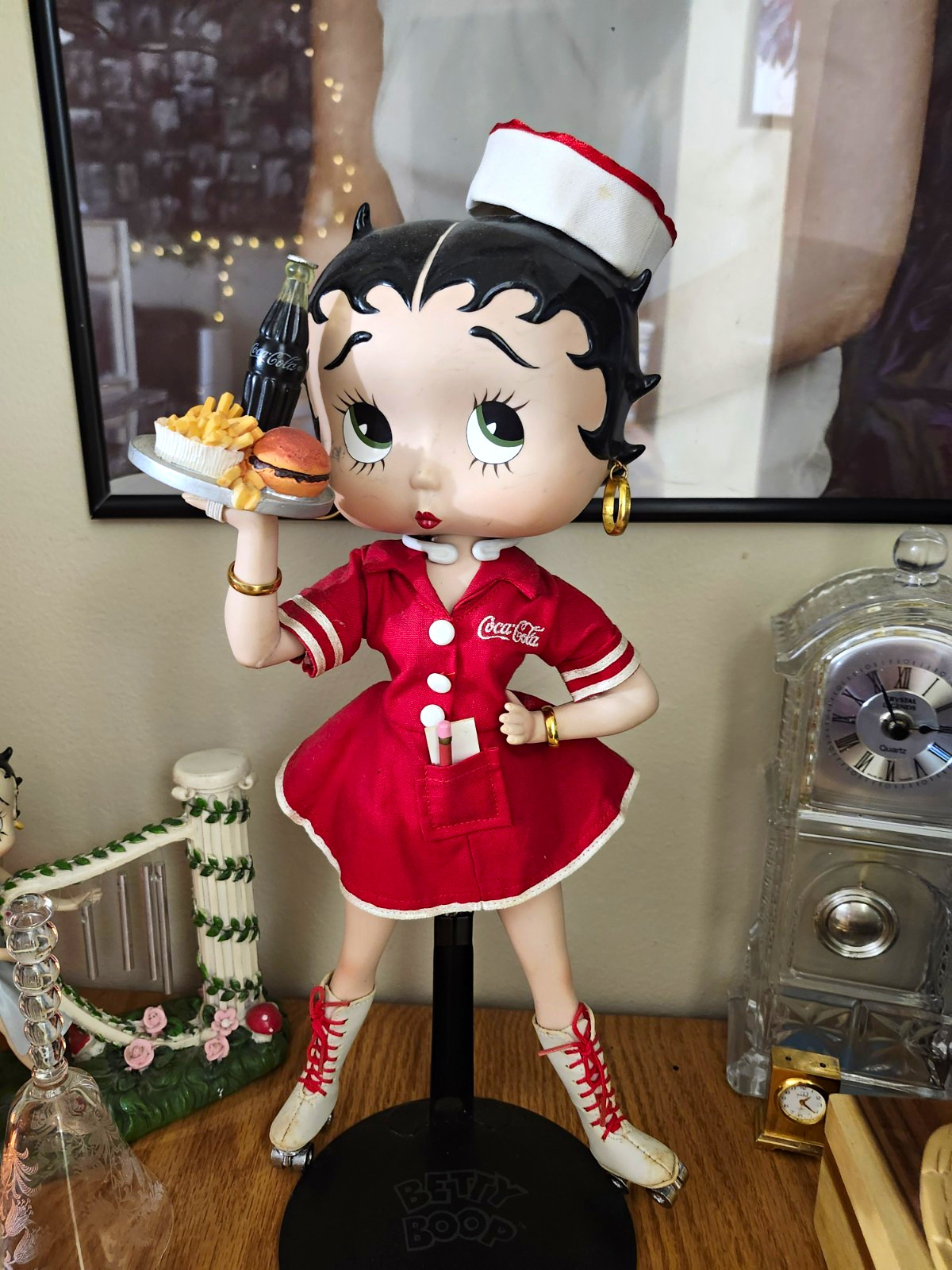 Coca-Cola Betty Boop Waitress Figurine on Stand, 14 Inch Check Photos For Flaws