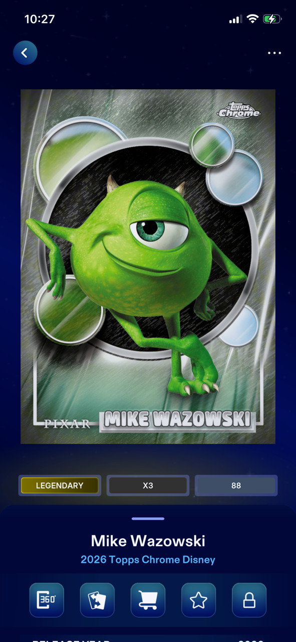 2026 Topps Disney Collect Legendary Chrome Black & White Shimmer WAZOWSKI 101cc