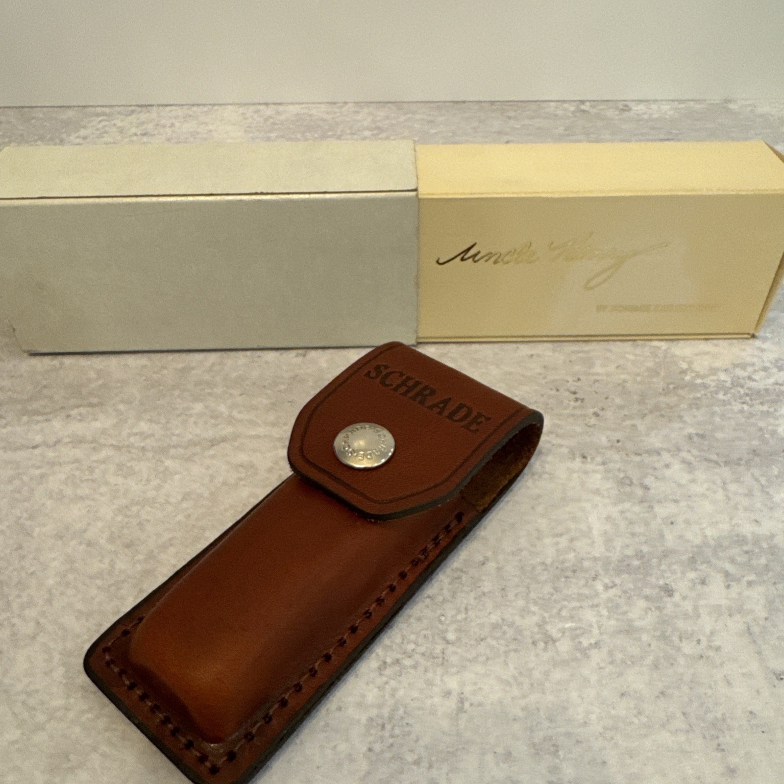 VINTAGE SCHRADE USA LB5 UNCLE HENRY WOOD SMOKEY LOCKBACK KNIFE