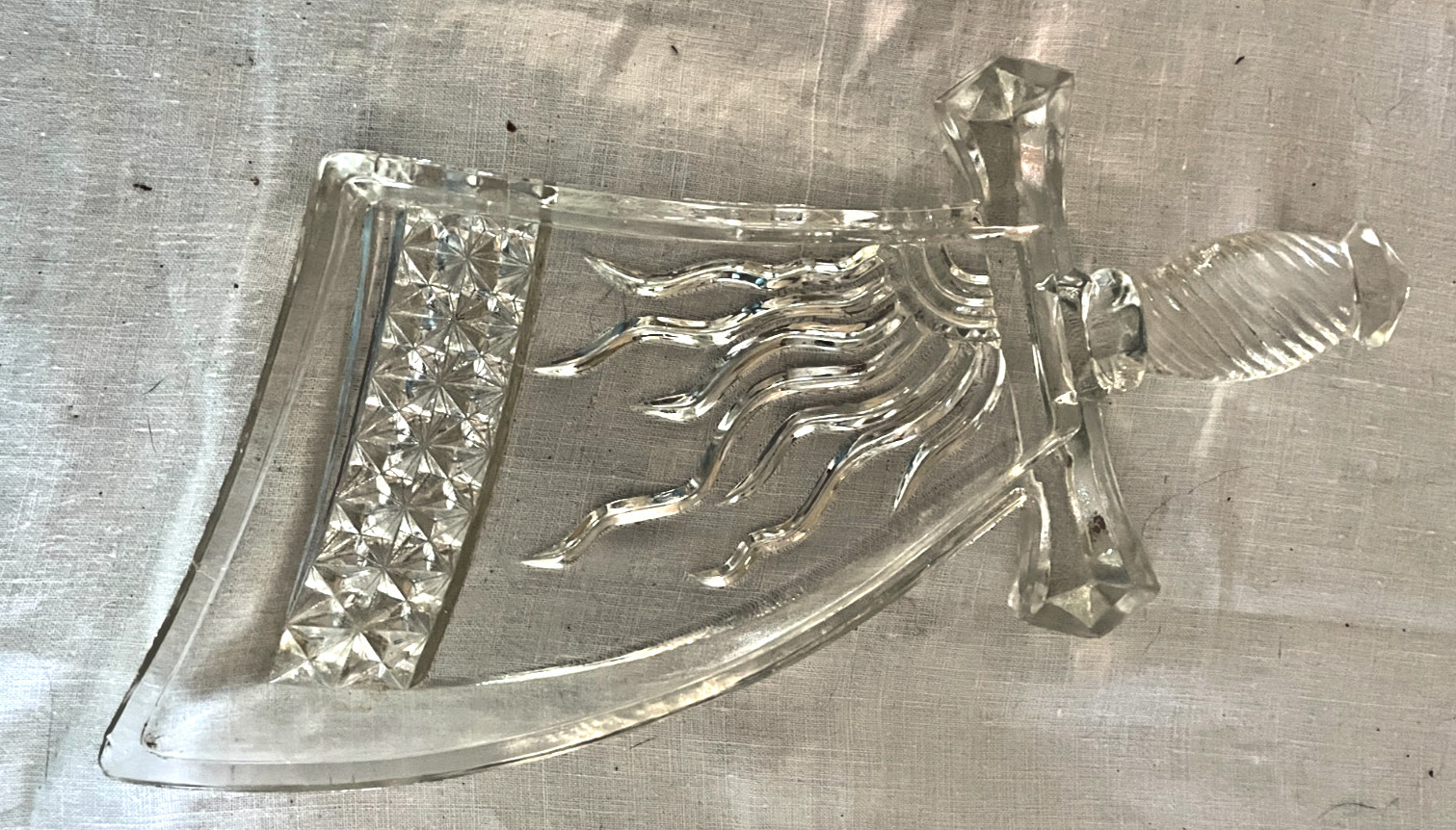 EAPG Depression Era Glass Flaming Sword Pickle - Relish - Candy - Dish