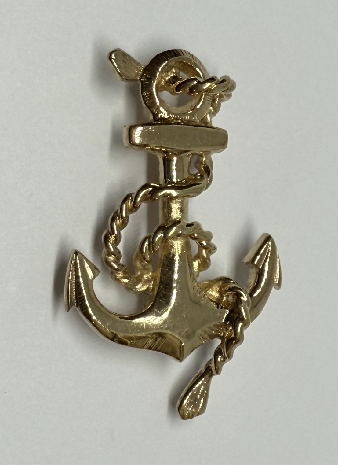 Vintage Nautical Anchor Rope JCE Sterling Silver Lapel Pin (P130)
