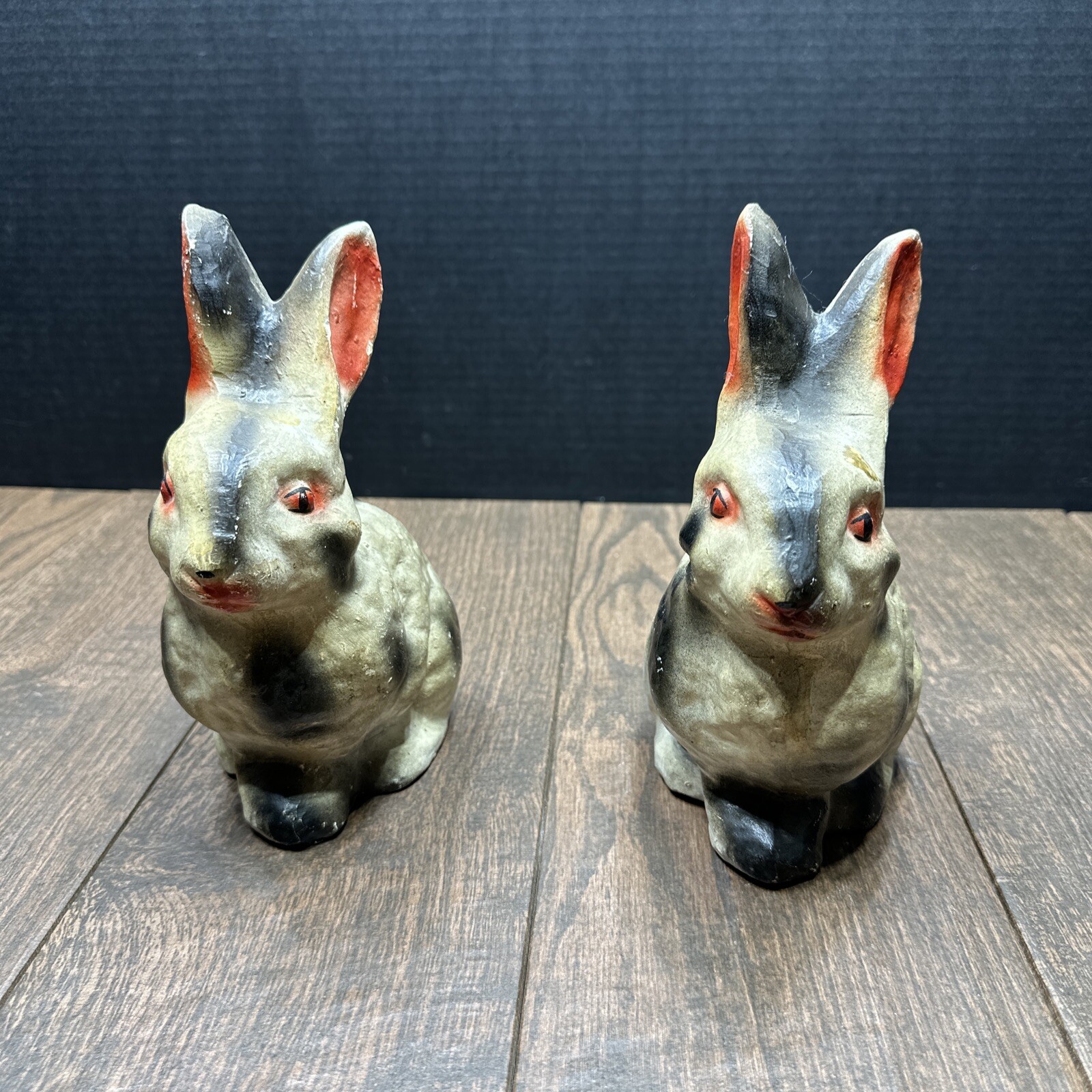 Lot Of Two Vintage Chaulk Bunnies/Rabbits