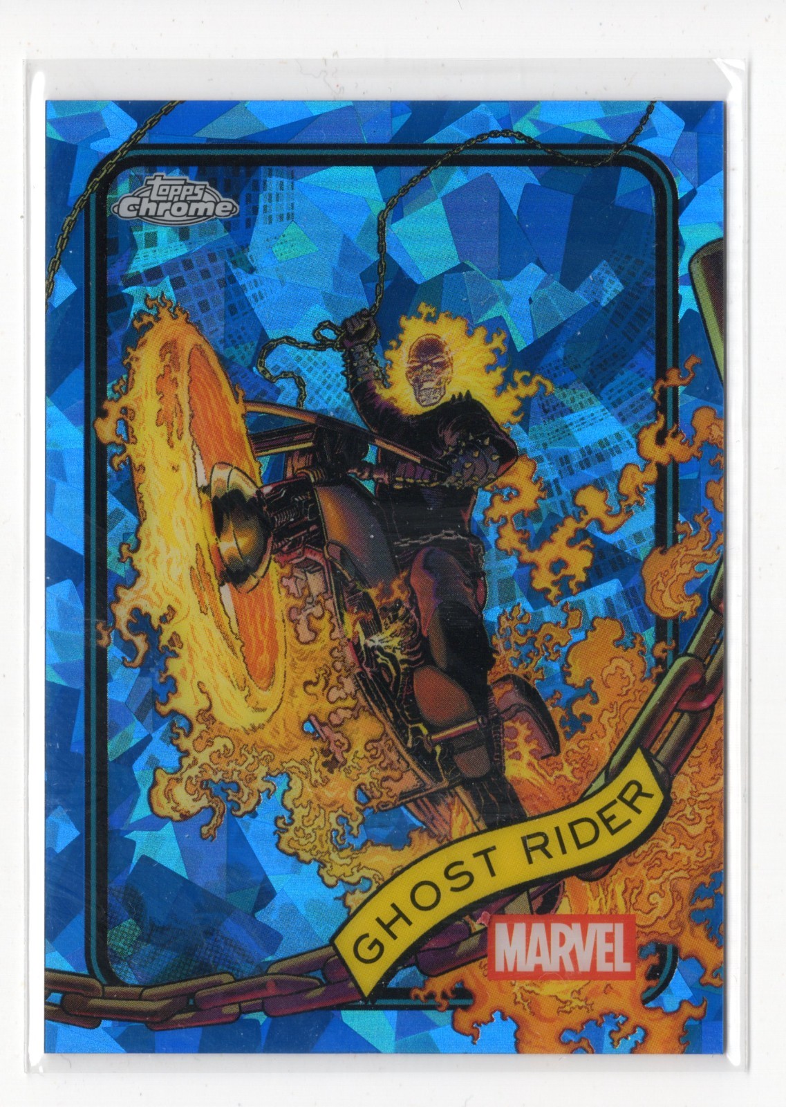 2025 Topps Marvel Chrome SAPPHIRE Base Card #183 Ghost Rider (Johnny Blaze)