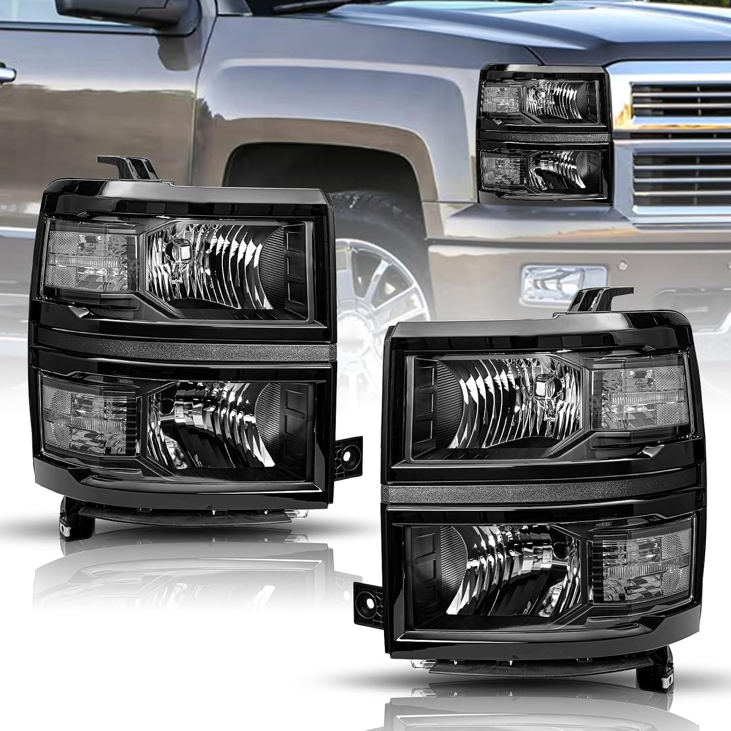 Headlight Assembly for 2014 2015 Chevy Silverado 1500 Pickup Halogen Factory OE