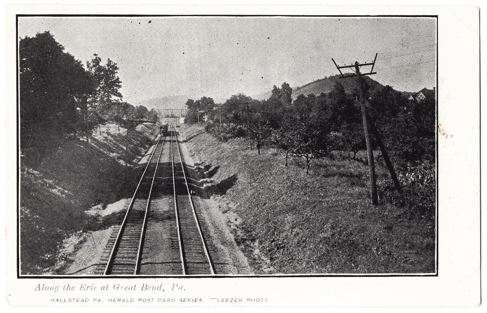 Along The Great Bend PA Pennsylvania train antique postcard