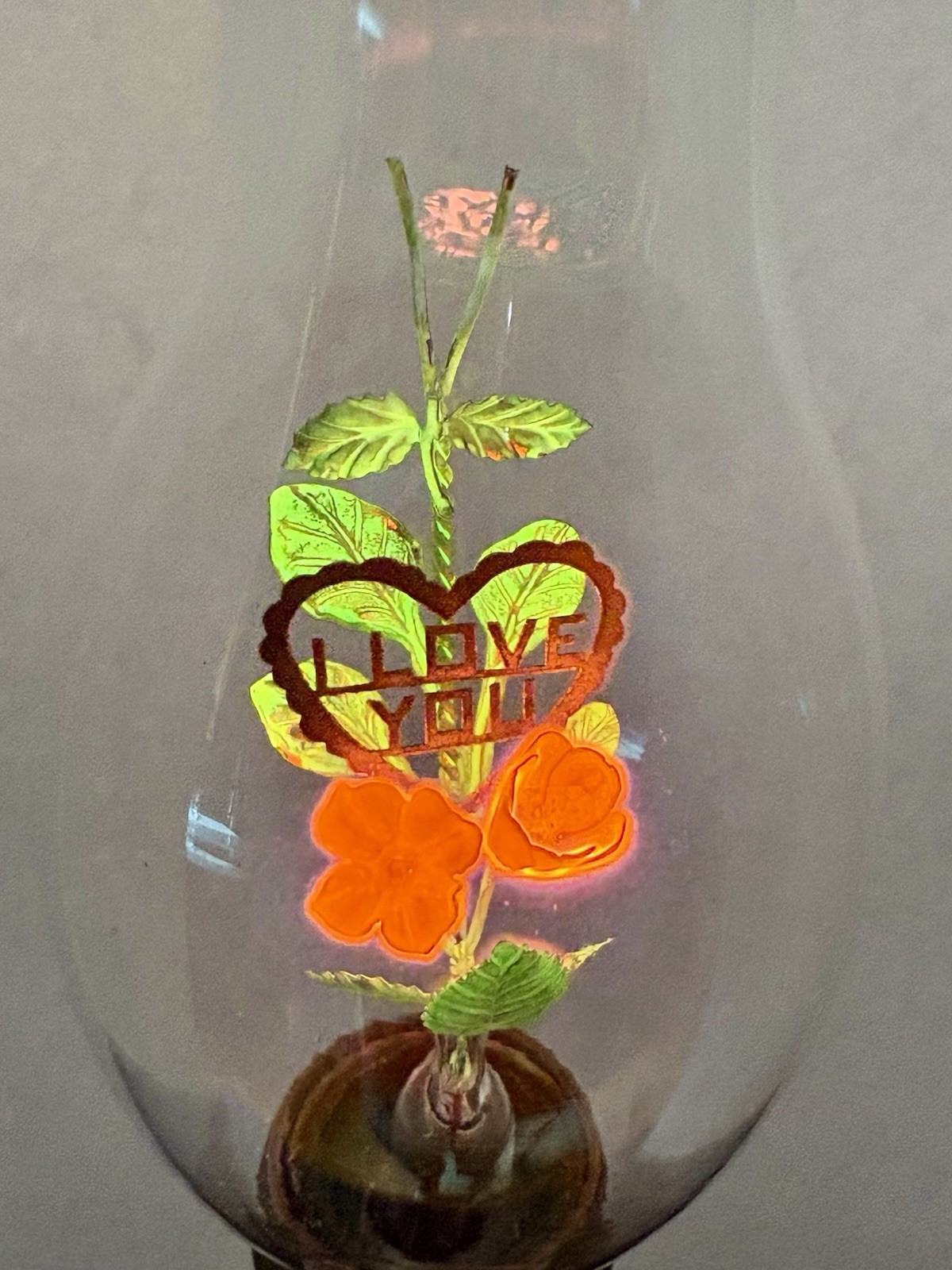 Vintage Duro-lite Aerolux Style I Love You, Heart & Flowers Neon Light Bulb Vintage Duro-lite Aerolux Style I Love You, Heart & Flowers Neon Light Bulb