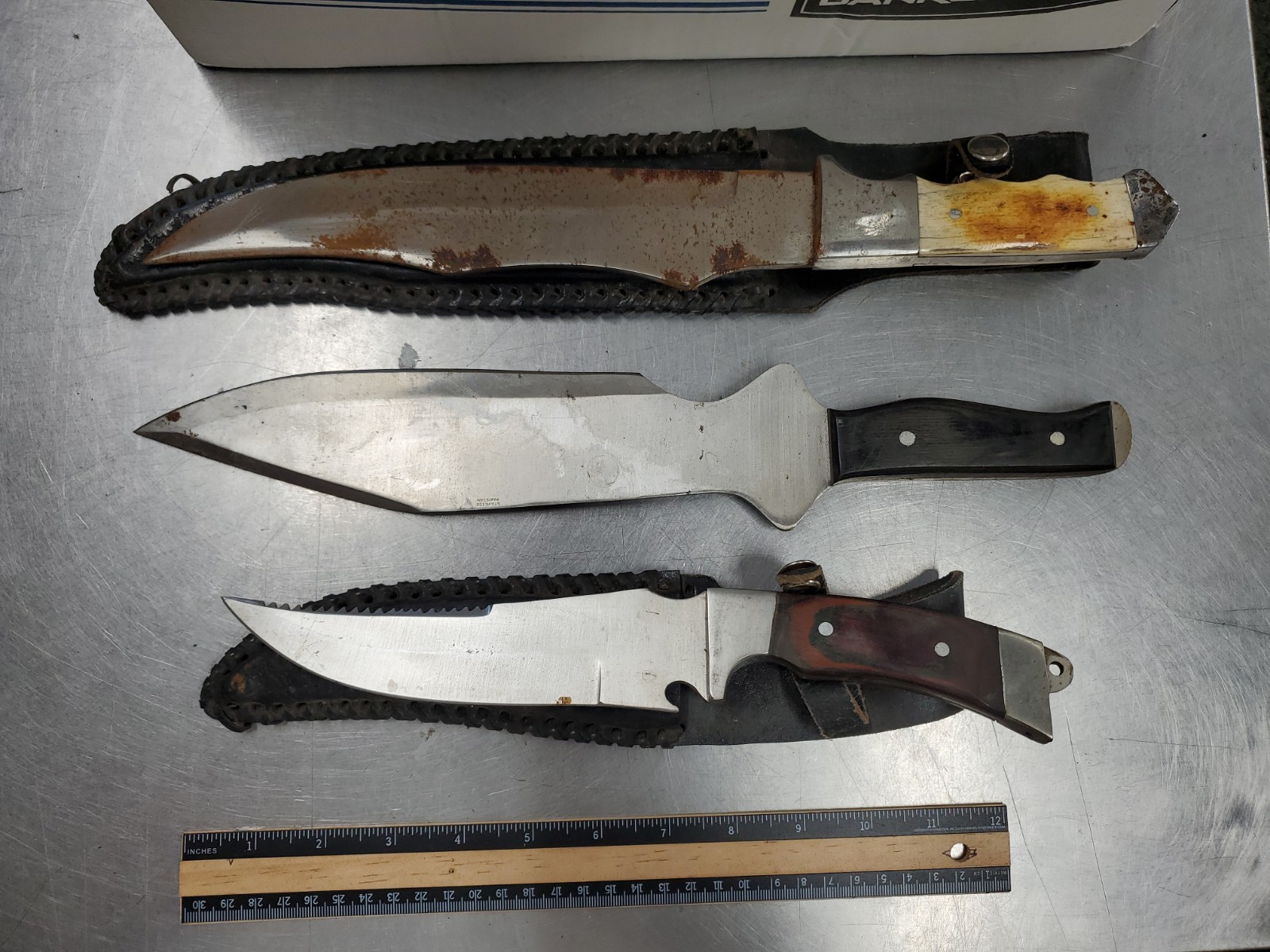 Lot of 3 Long Fixed Blade Knives for Restoration