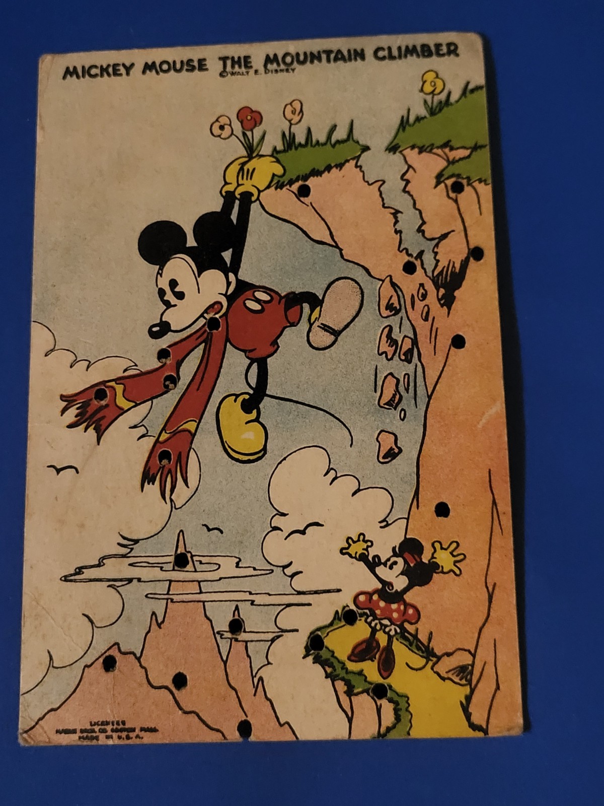 SCARCE 1930's MICKEY/MINNIE MARKS BROS SEWING CARD SCARCE 1930's MICKEY/MINNIE MARKS BROS SEWING CARD