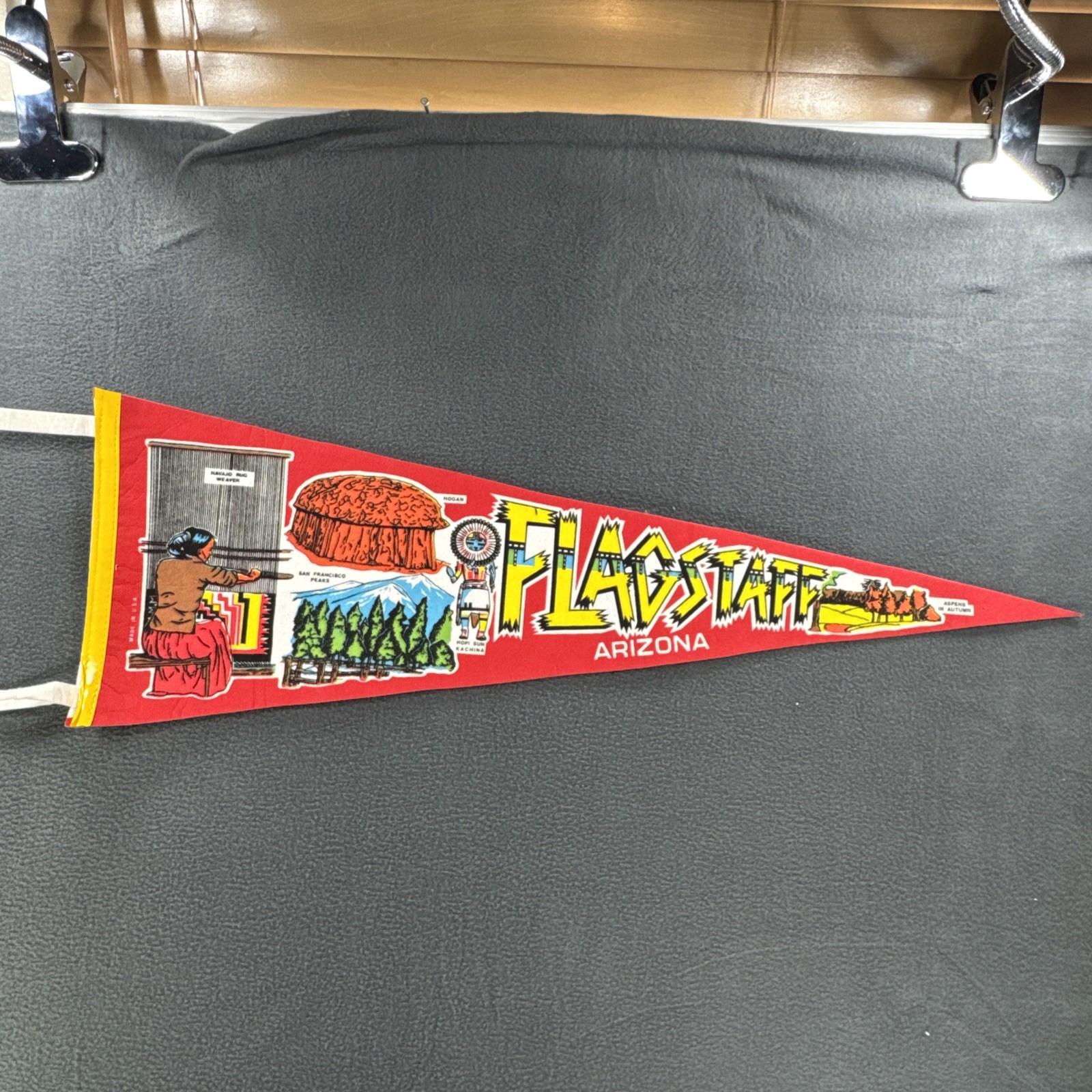 Vintage Flagstaff Arizona Pennant Made In Usa Navajo Hopi Rare