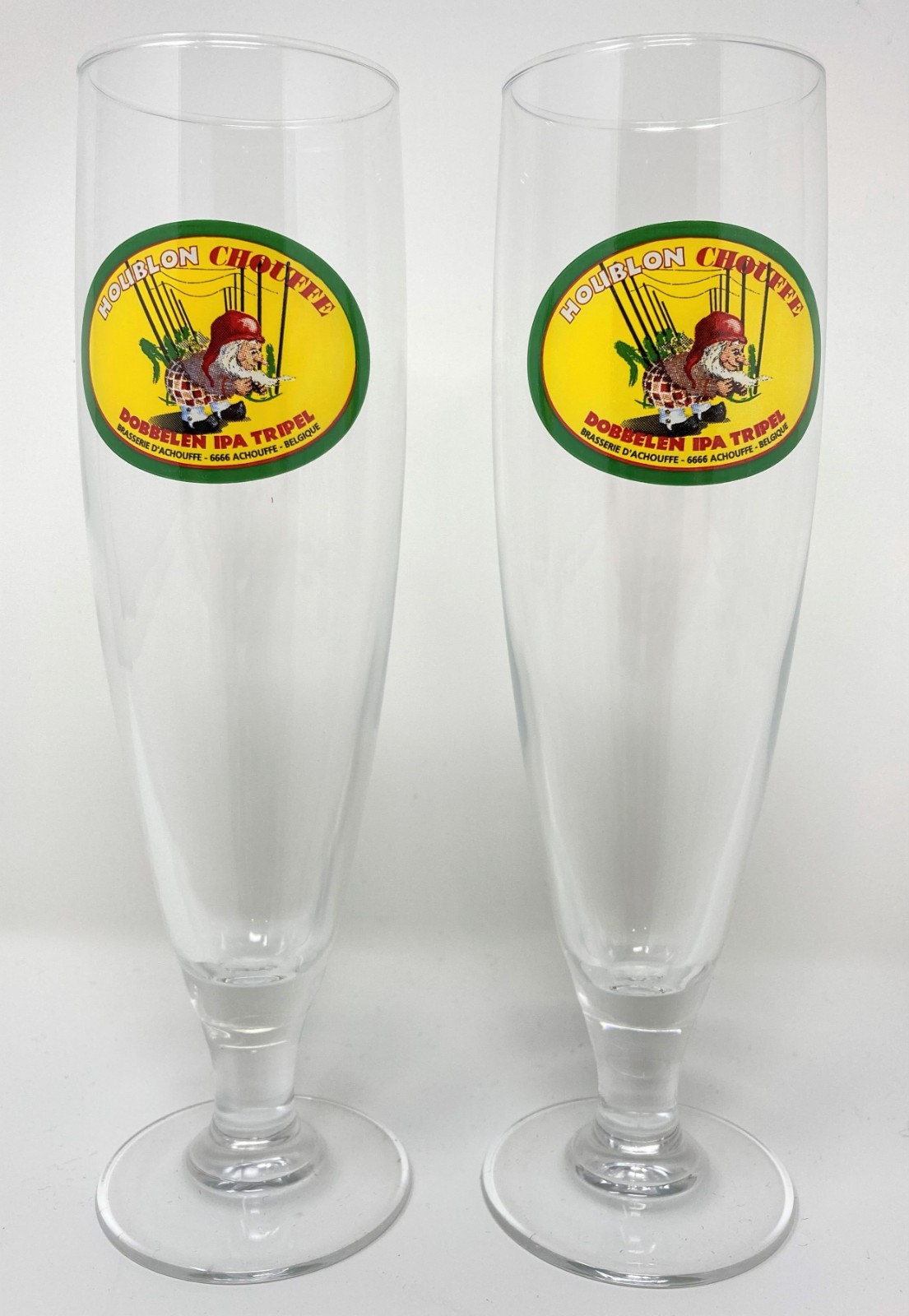 Houblon Chouffe Tall Beer Glasses Set of 2