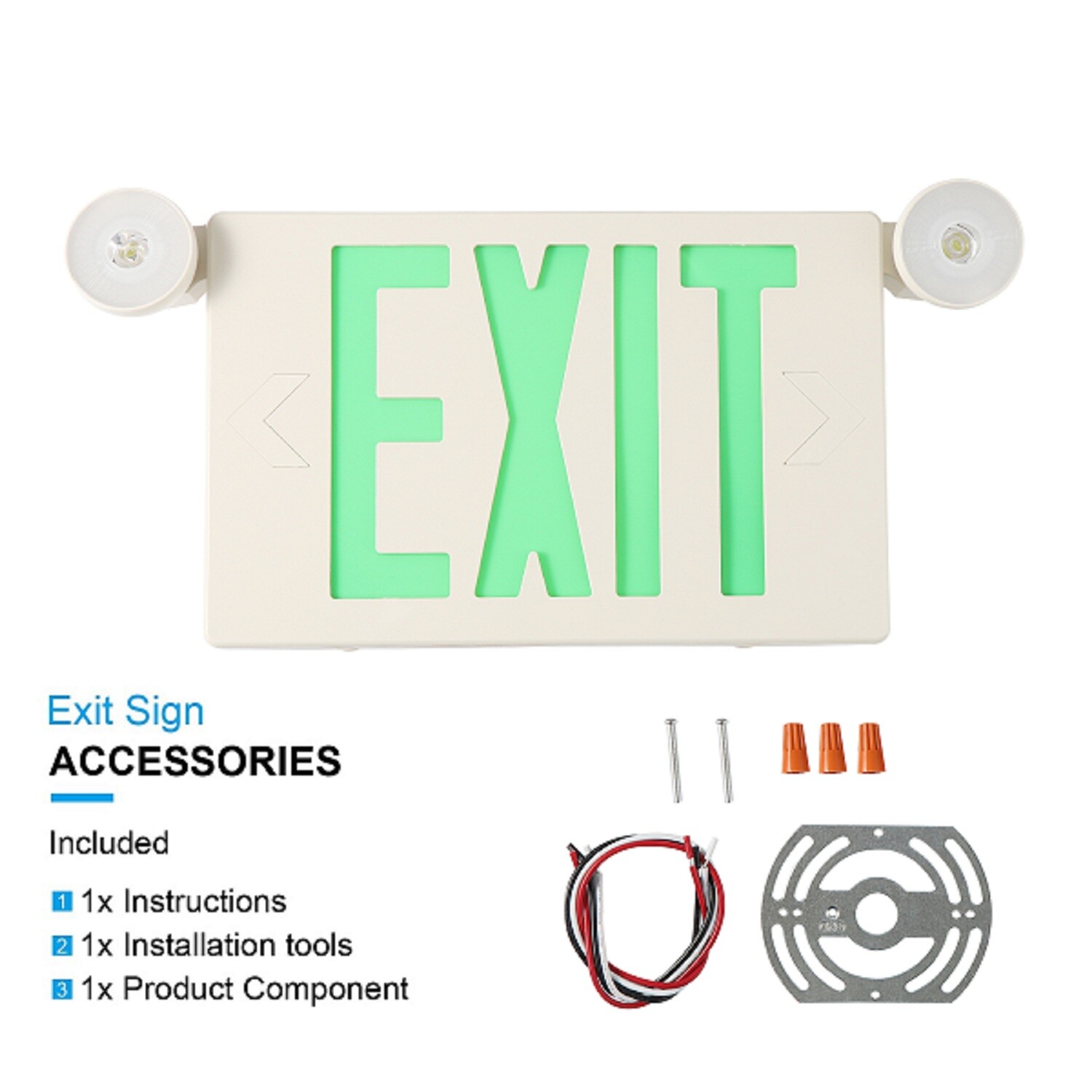 2 Pack Led Green Exit Sign with Emergency Lighting/Exit Light for Home /Busniess 2 Pack Led Green Exit Sign with Emergency Lighting/Exit Light for Home /Busniess