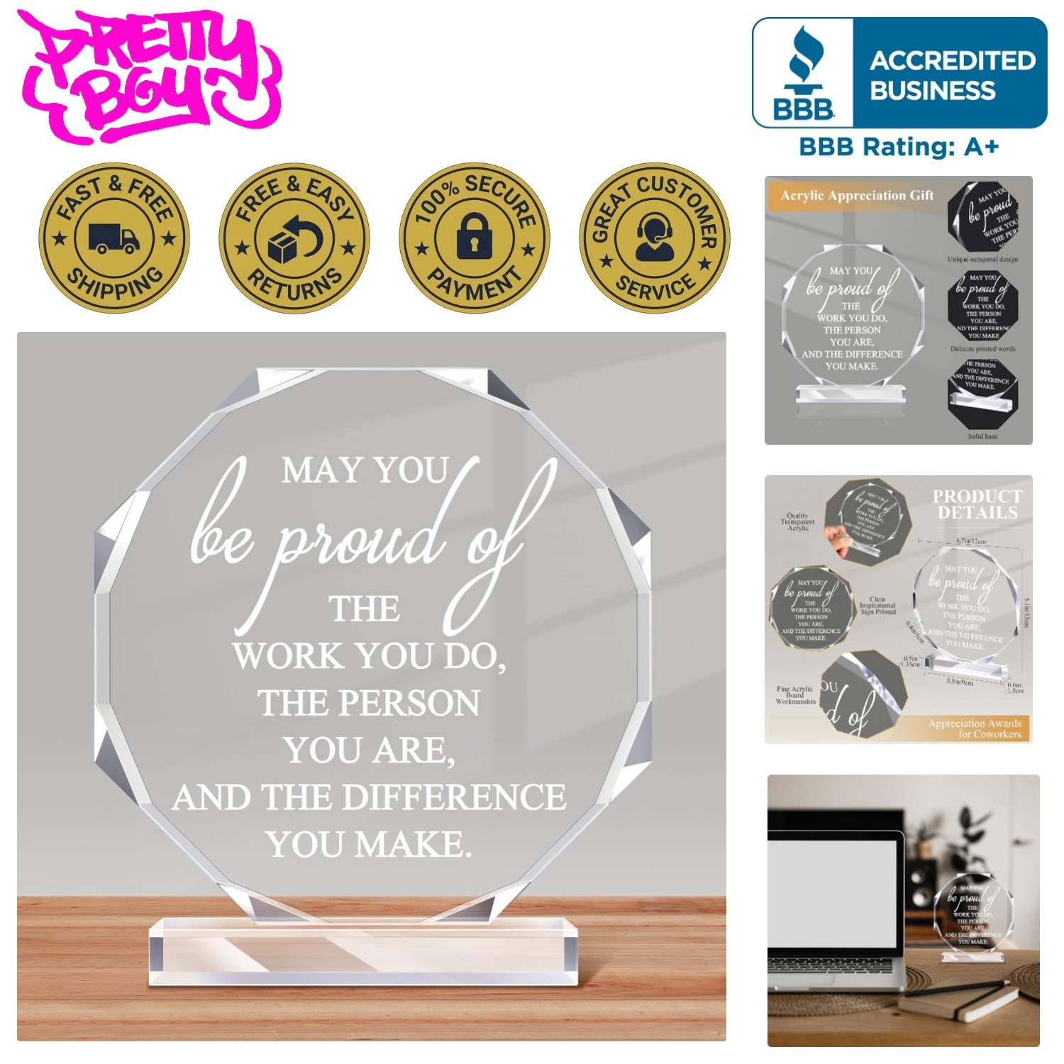 Inspirational Acrylic Thank You Sign - Perfect Gift for Nurses and Teachers Inspirational Acrylic Thank You Sign - Perfect Gift for Nurses and Teachers