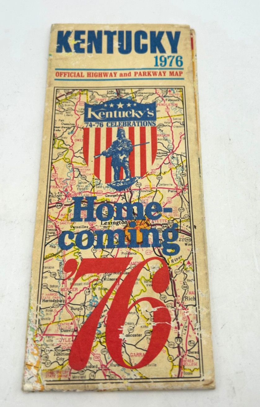 Vintage 1976 Kentucky Homecoming \'76 Bicentennial Highway Road Map Travel Epheme