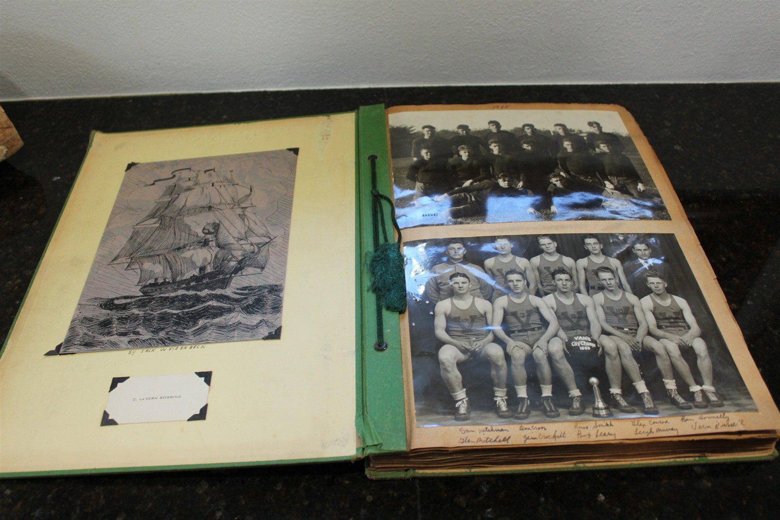 Vintage Scrapbook 1925 - 1939 Lot Of Sports Related Photos With Documentation