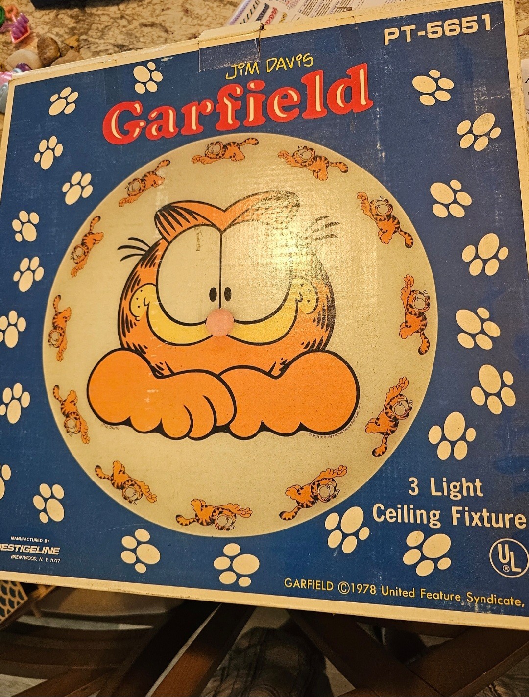 Garfield Ceiling Light 1978 NOS
