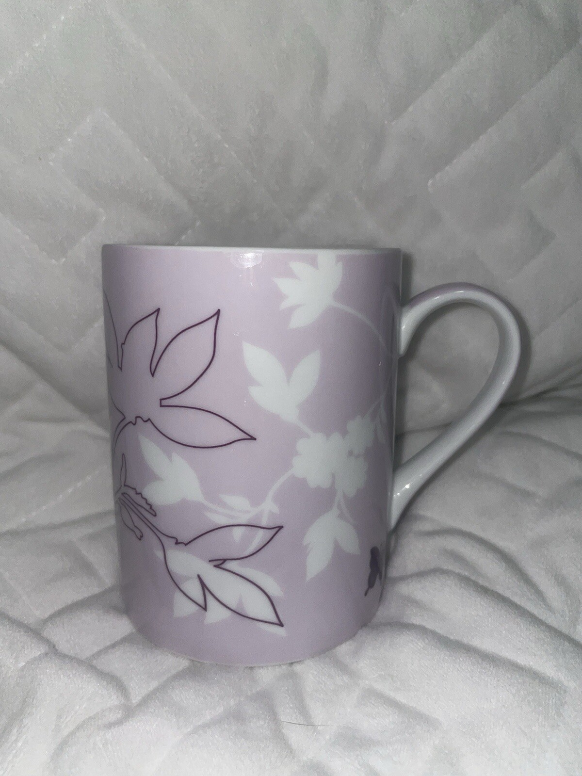 purple and white starbucks mug with handle, new, bought for around $25