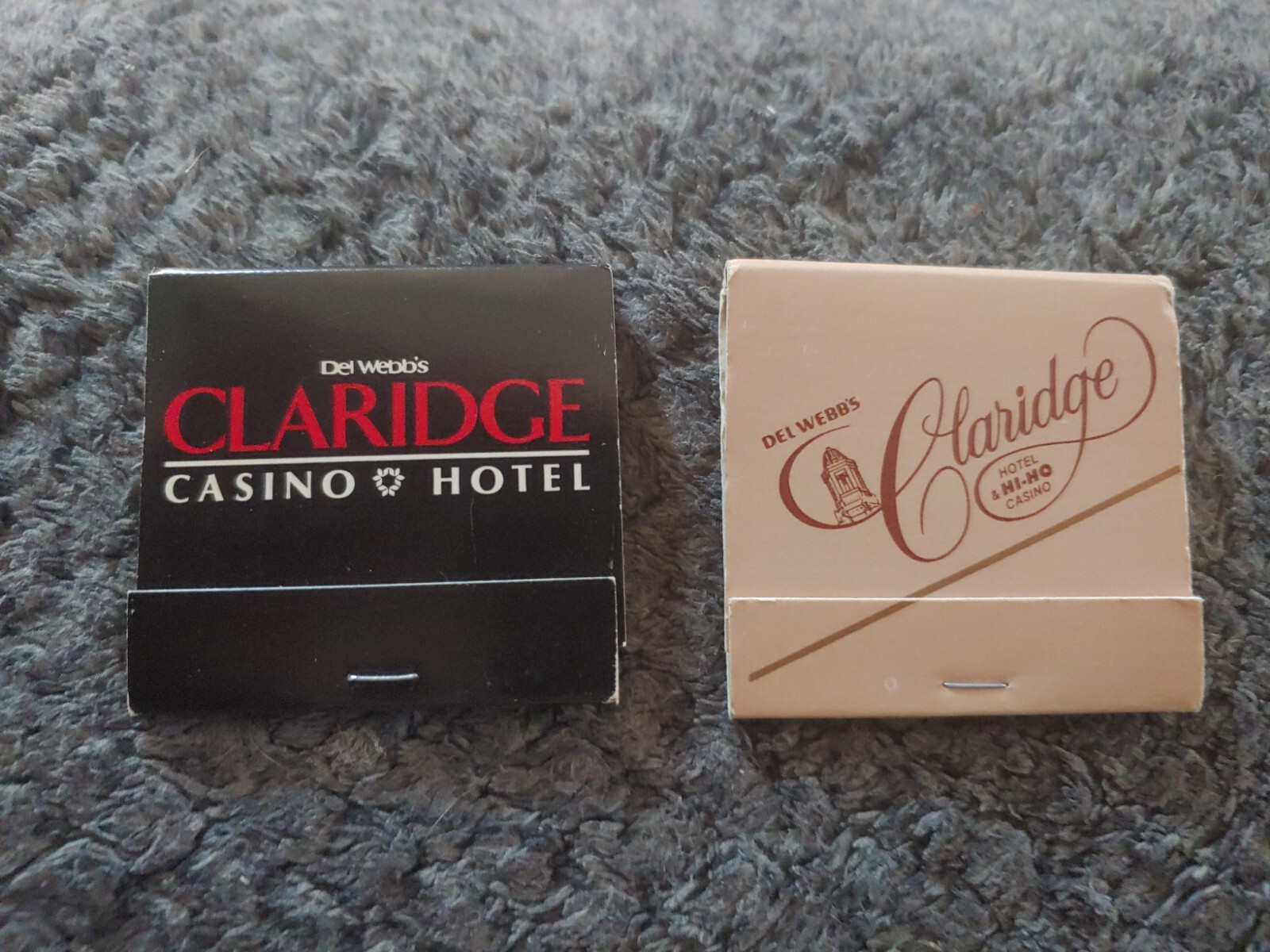 Vintage CLARIDGE Hotel Casino MATCHBOOK Del Webb's Atlantic City NJ 80s 