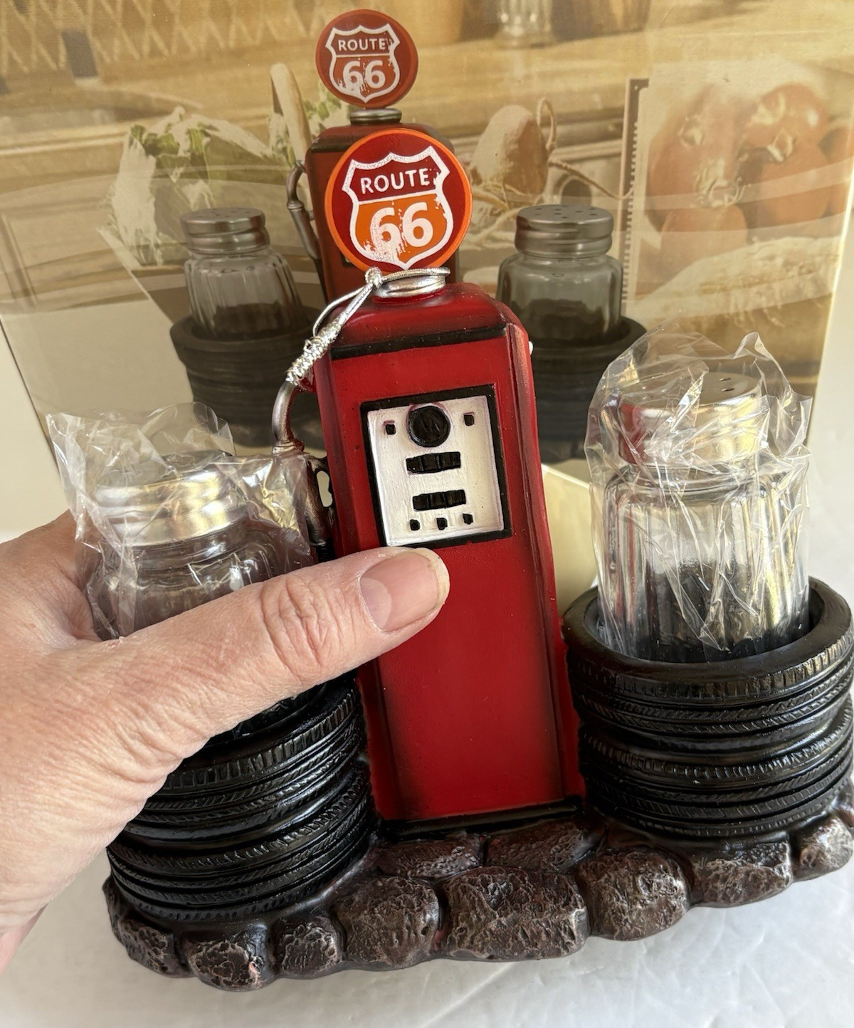 Kicks Filling Station Route 66 Gas Pump Salt Pepper Shakers World of Wonders -k