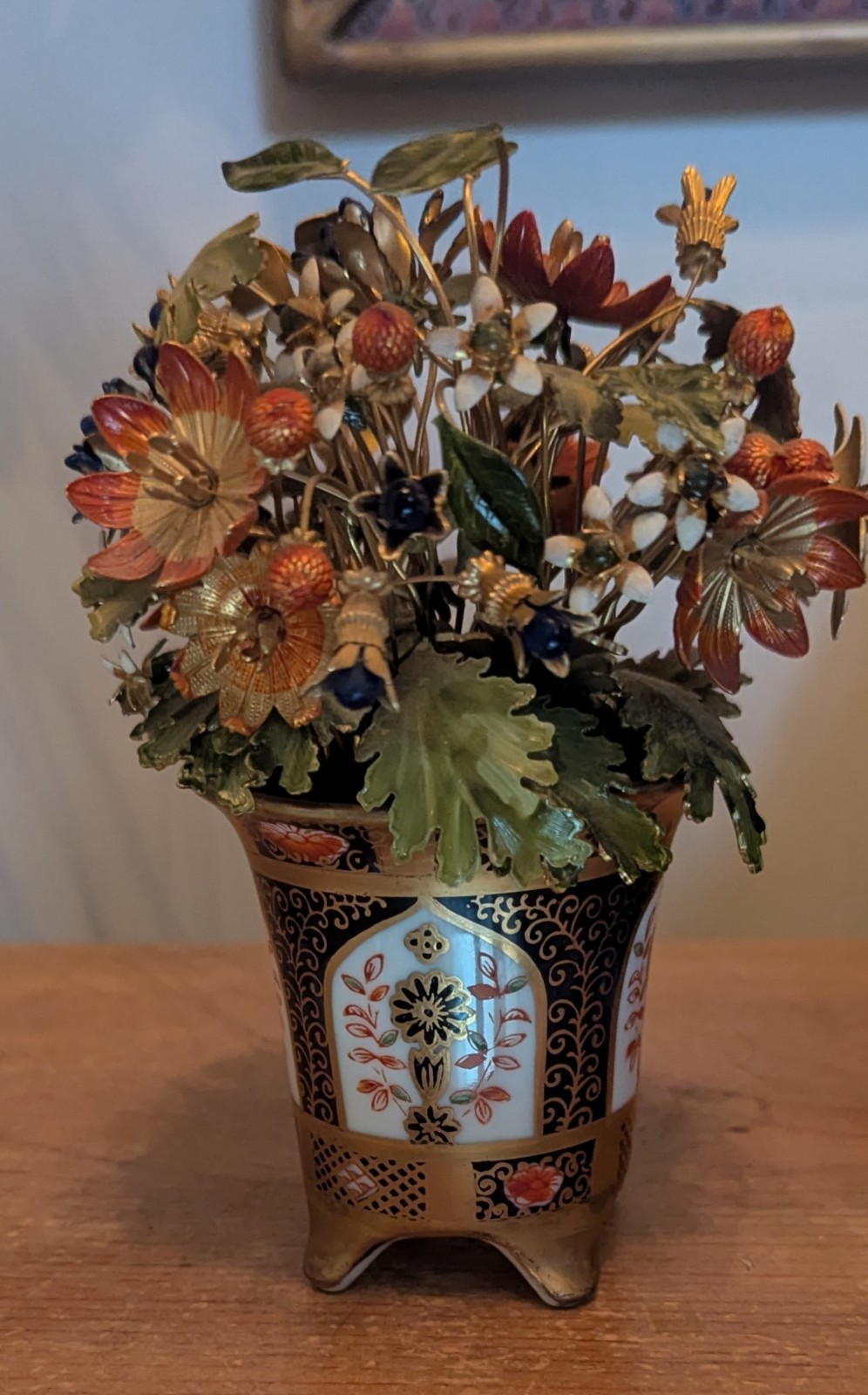 VTG Gorham Fleurs des Siecles Jane Hutcheson Mini Imari Flower/vase sculpture 