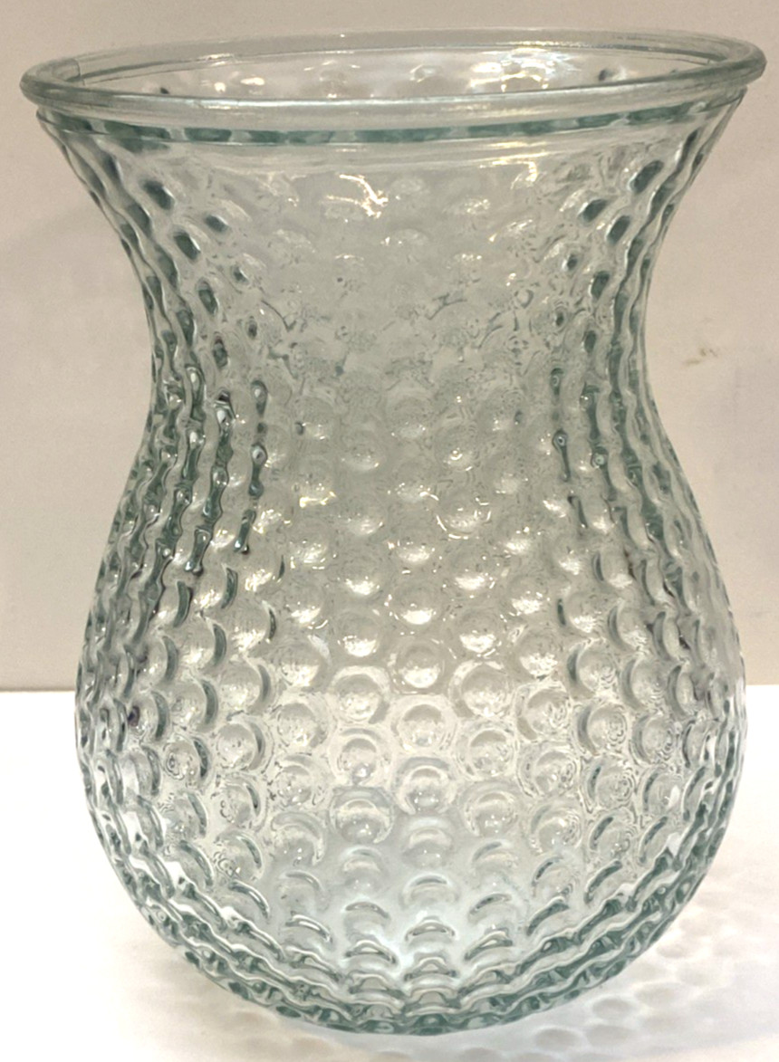 Vintage Clear Hobnail/Bubble Glass Vase - 8