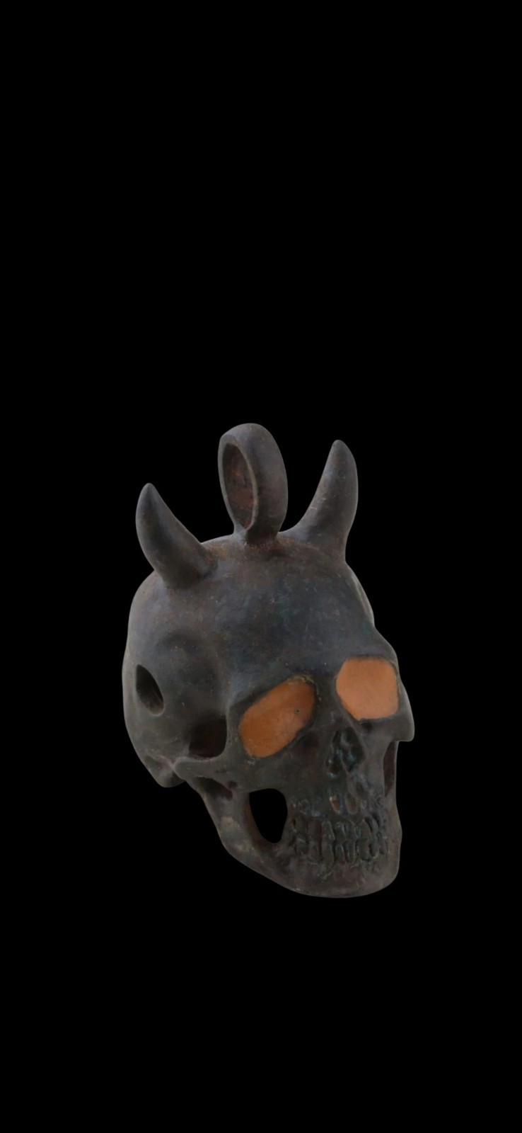 Antique WWII Ww2 Era Unique Satan Devil Pendant Bronze 