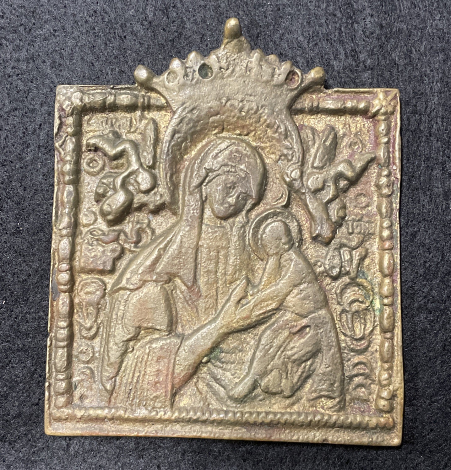 Incredible Antique 18th or 19th Century Russian Icon Mother Of God Relief