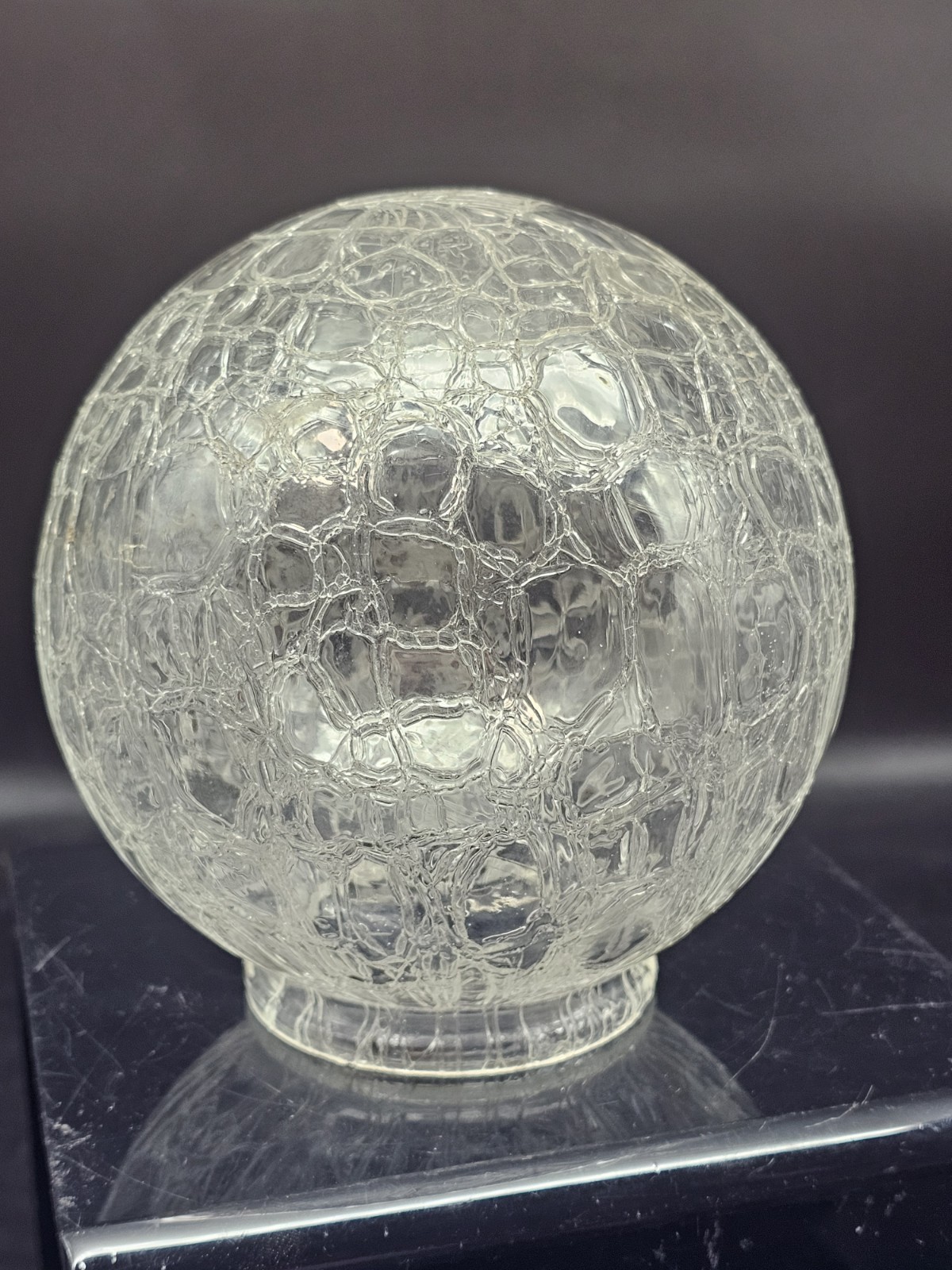 Round Crackled Glass Light Swag Lamp Shade Globe 6 1/4\