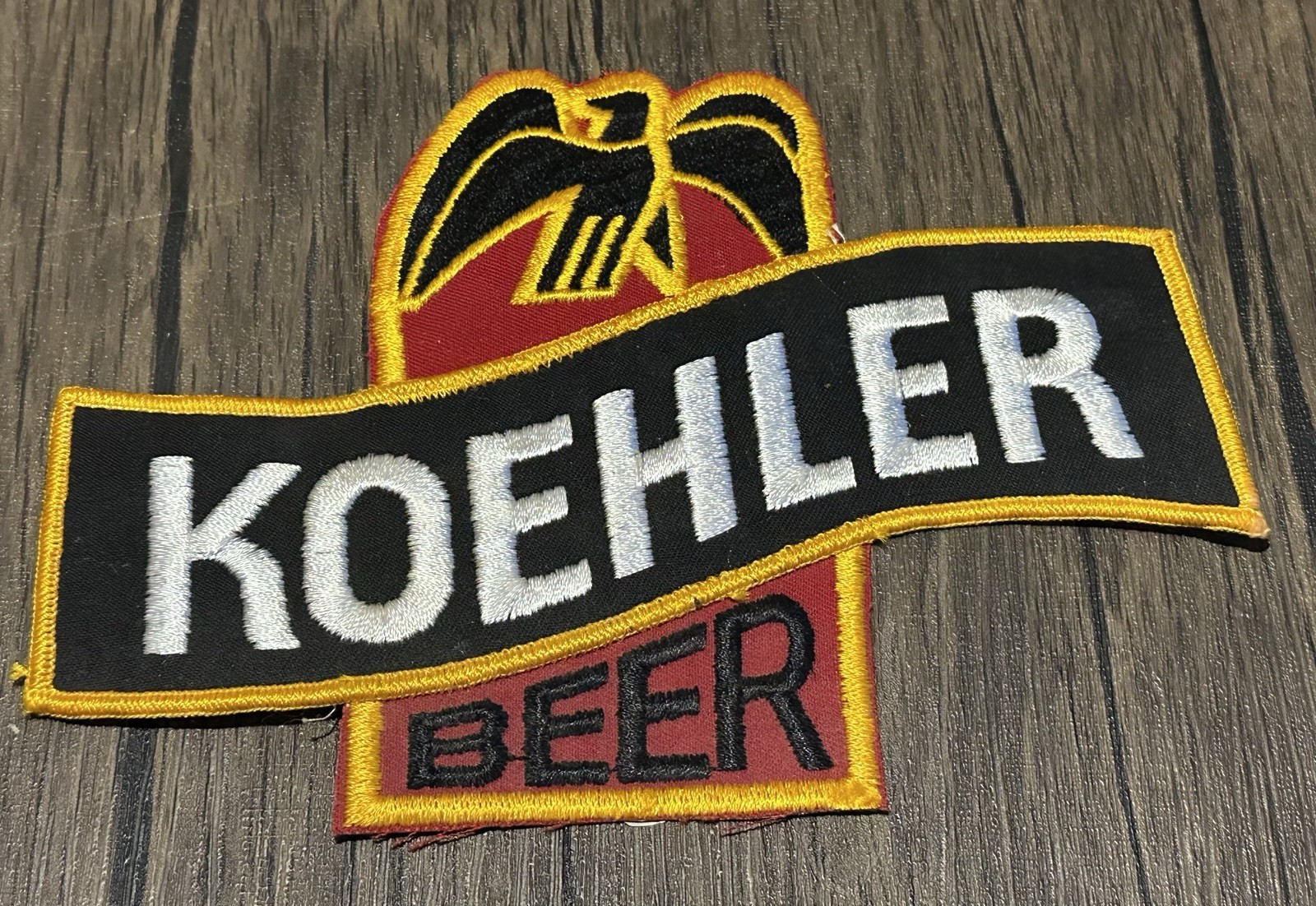 Vintage KOEHLER BEER ERIE BREWING PA Large Jacket Patch 8” X 6” RARE