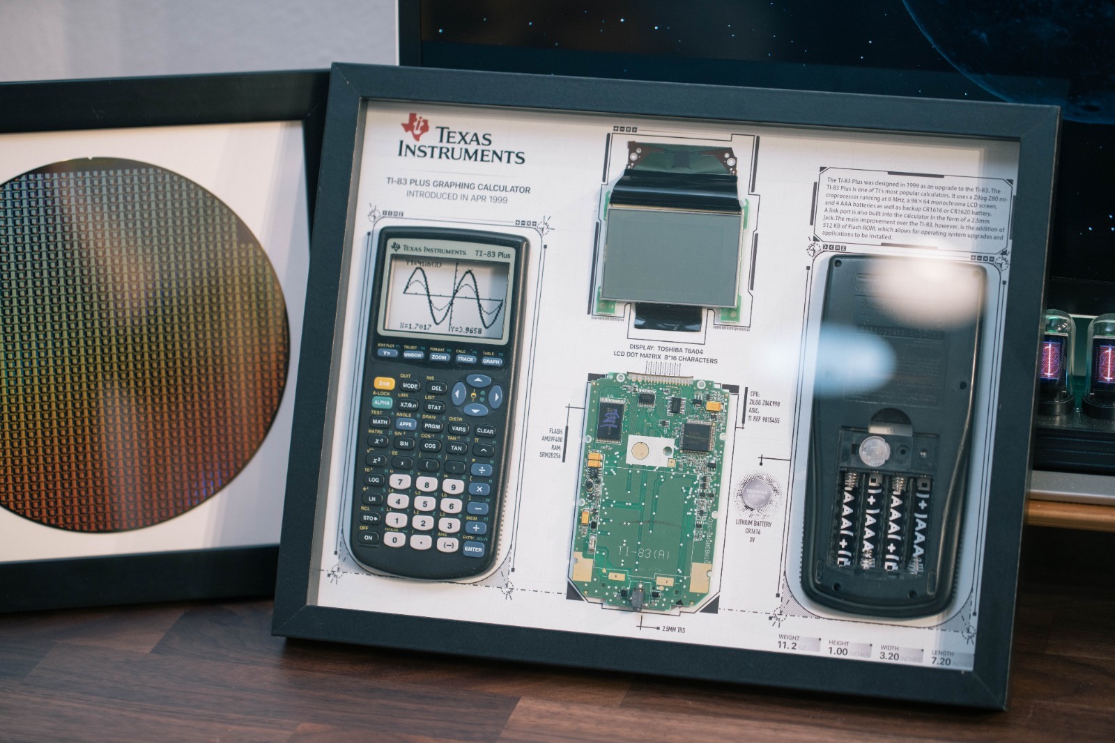 Framed TI-83 Plus Calculator Teardown, Texas Instruments Graphing Calculator Art Framed TI-83 Plus Calculator Teardown, Texas Instruments Graphing Calculator Art