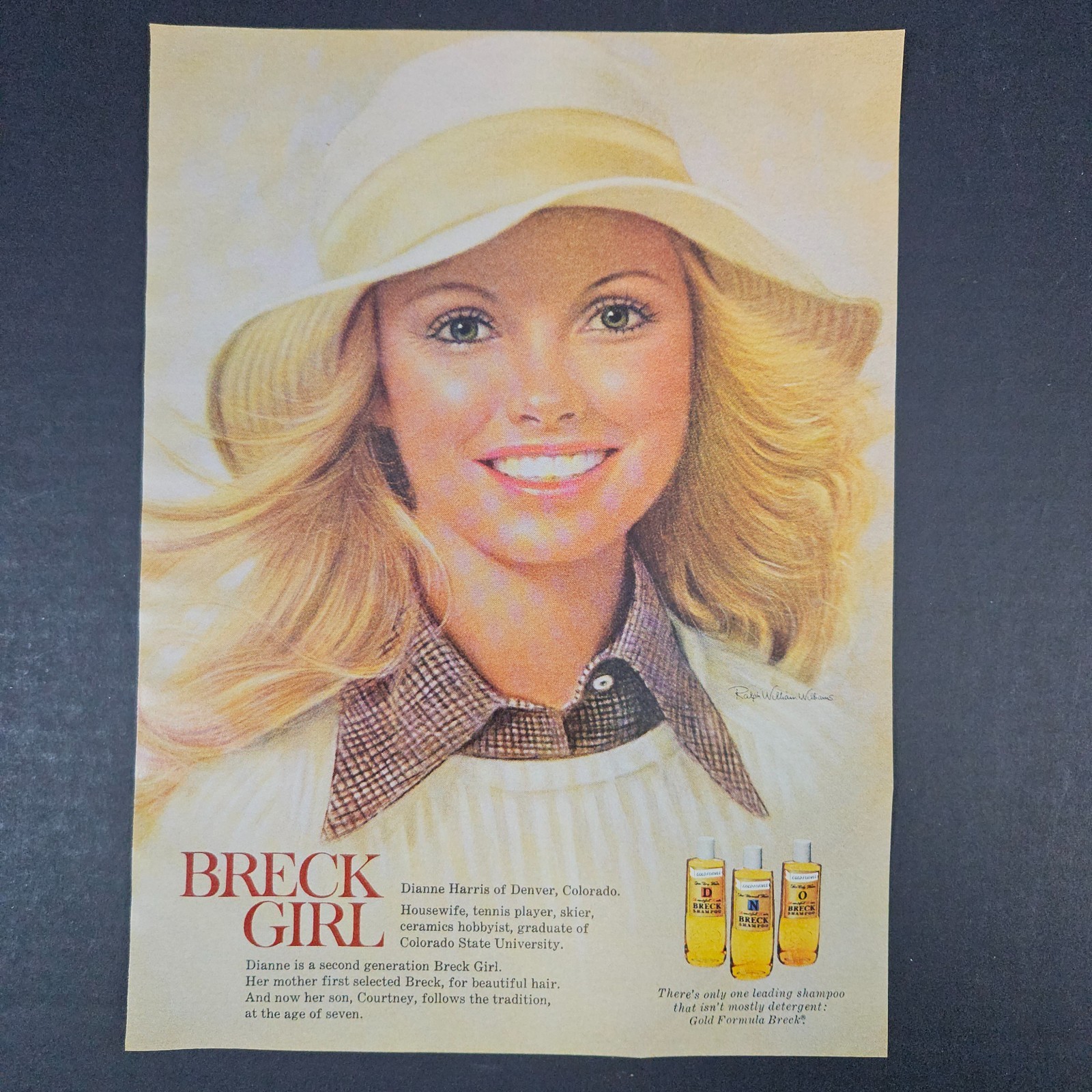 1974 Breck Girl Shampoo Vintage Print Ad Ralph Williams Art Dianne Harris Denver