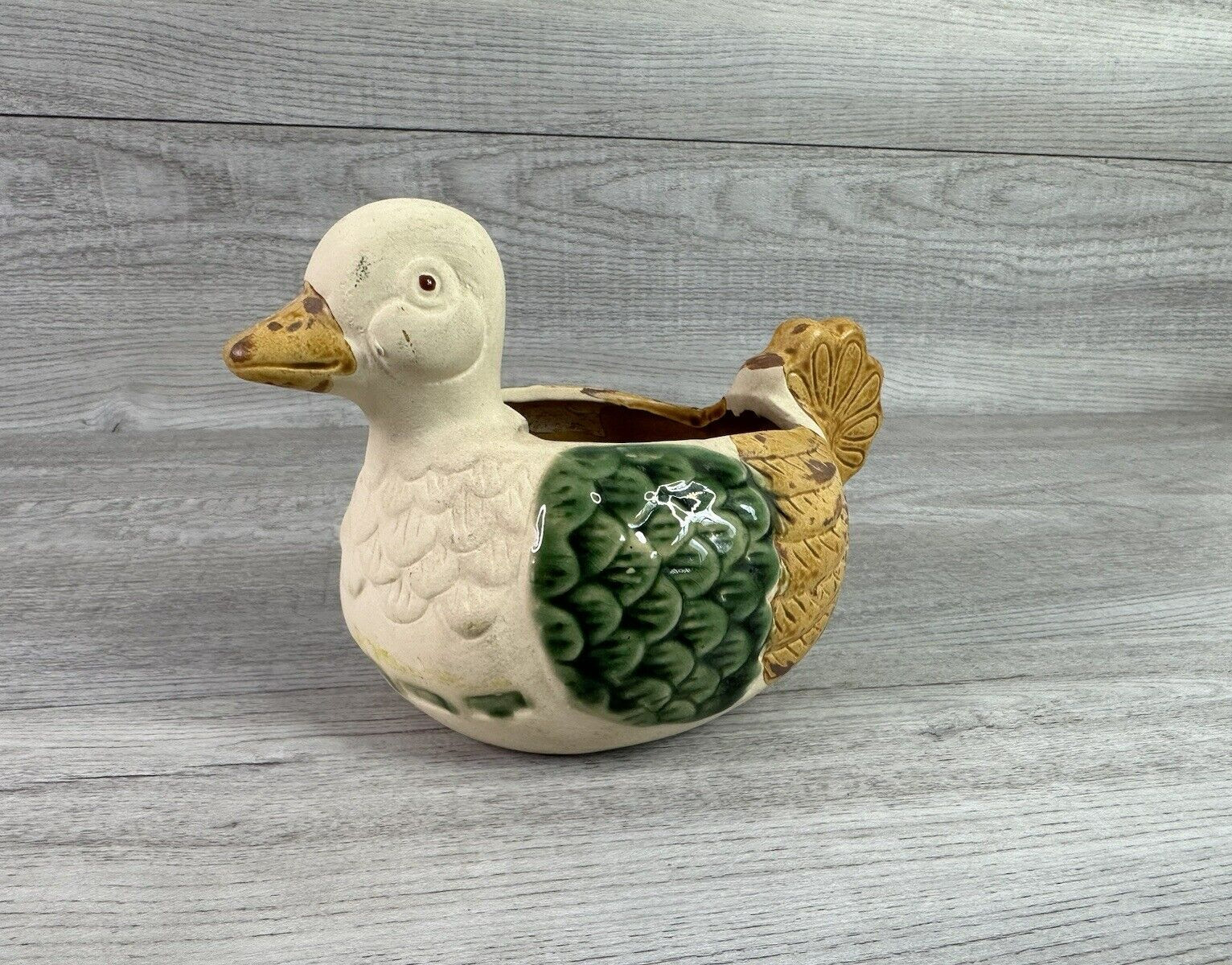 Vintage Lipco Duck Ceramic Planter Bowl