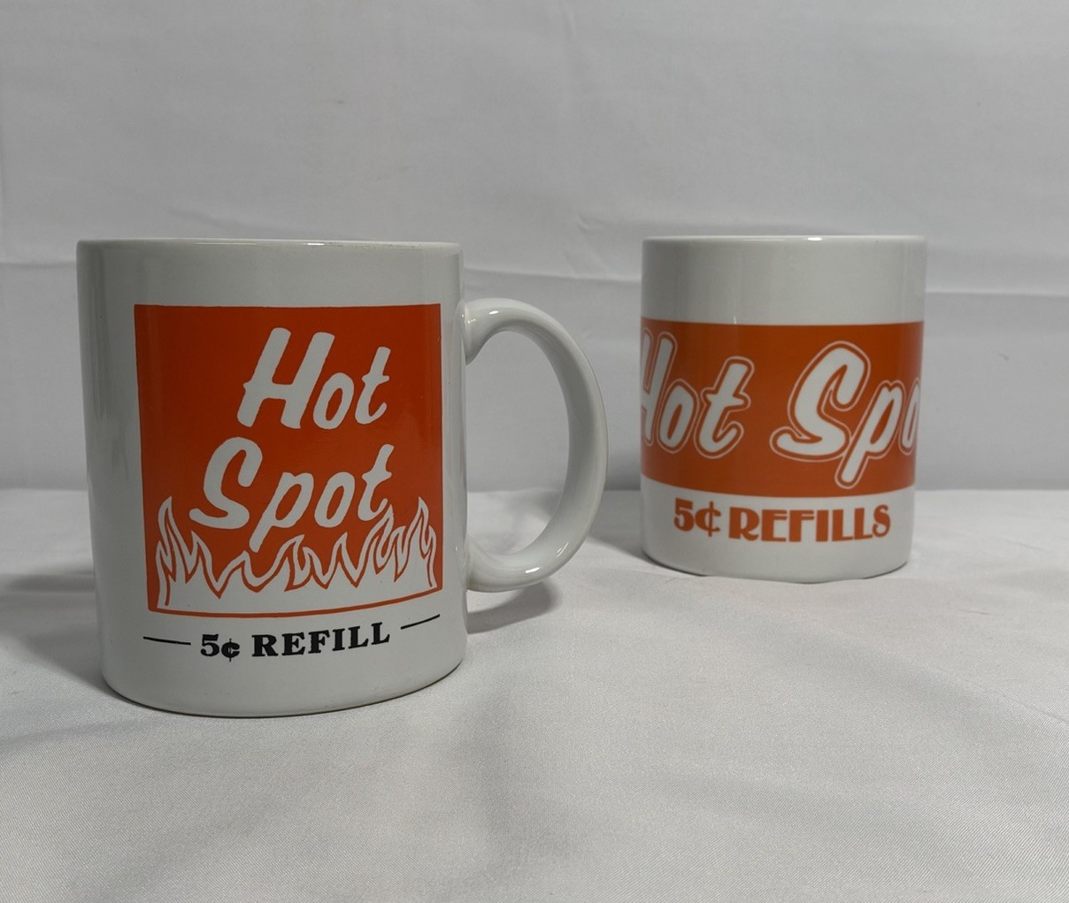 2 Vintage Hot Spot Convience Store Gas Station Coffee Mugs Ceramic